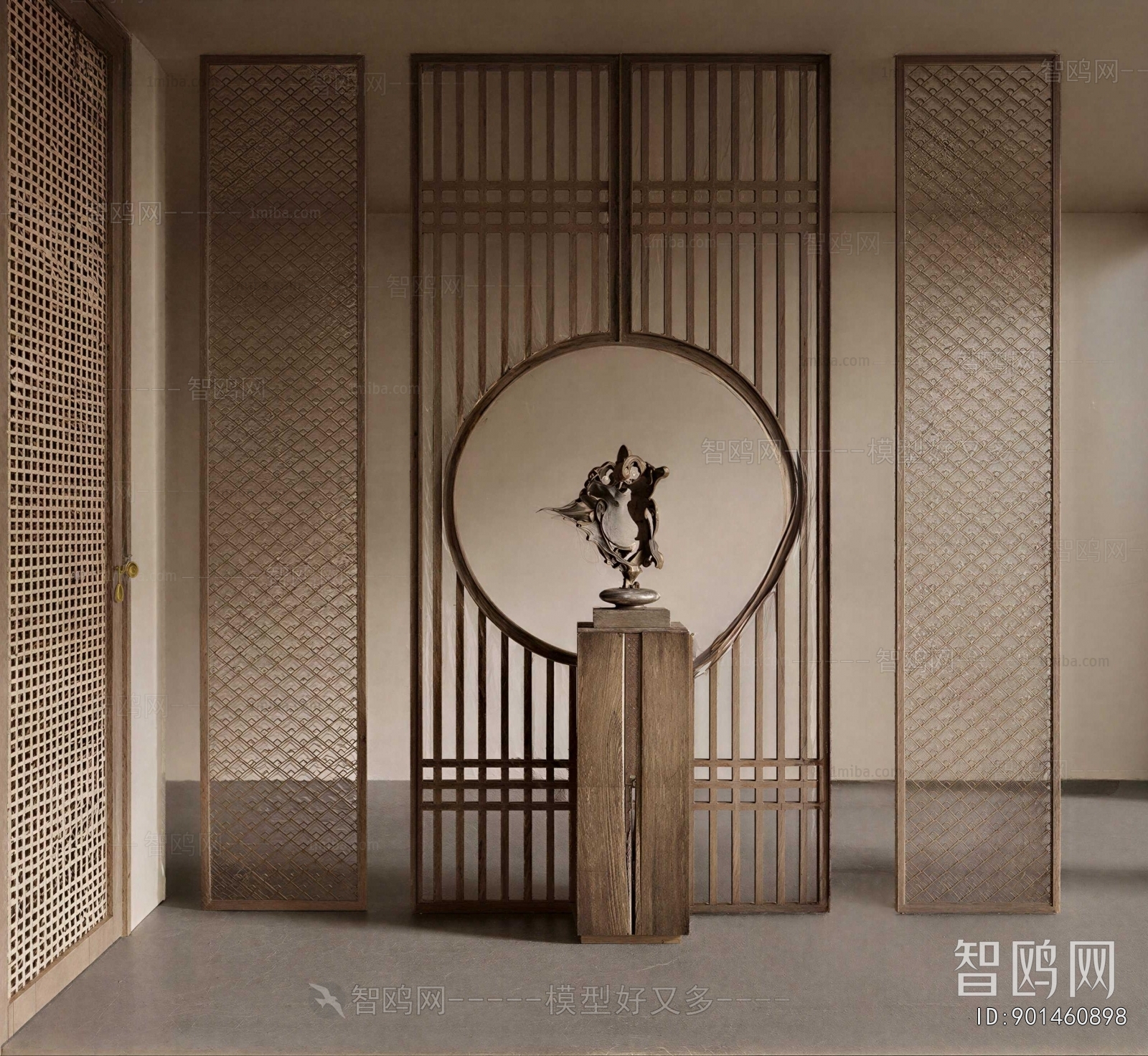 New Chinese Style Wooden Screen Partition