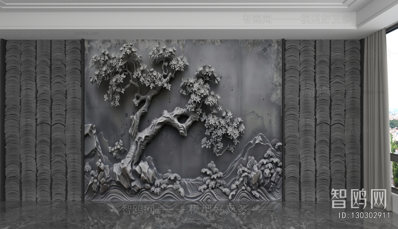 New Chinese Style TV Wall