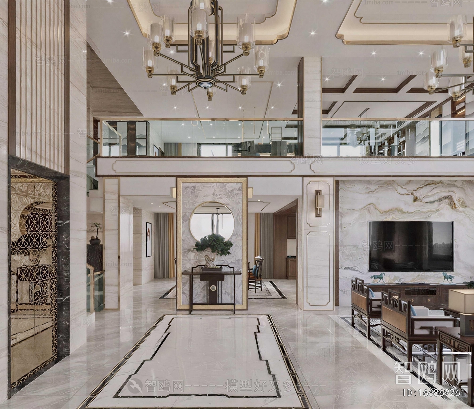 New Chinese Style A Living Room