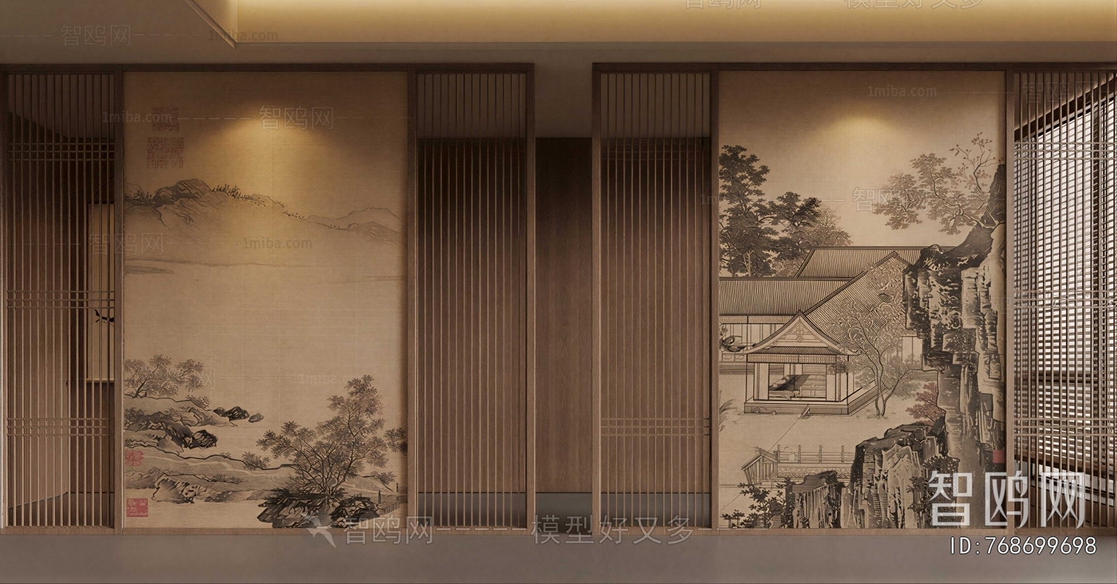 New Chinese Style TV Wall