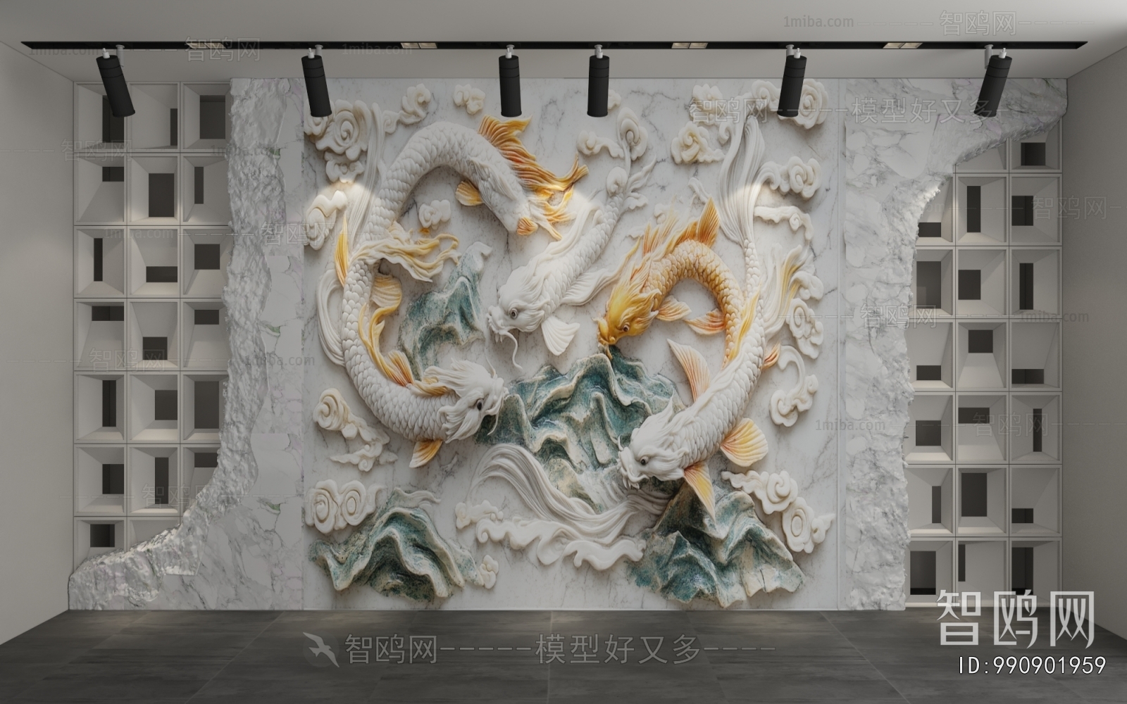 New Chinese Style TV Wall