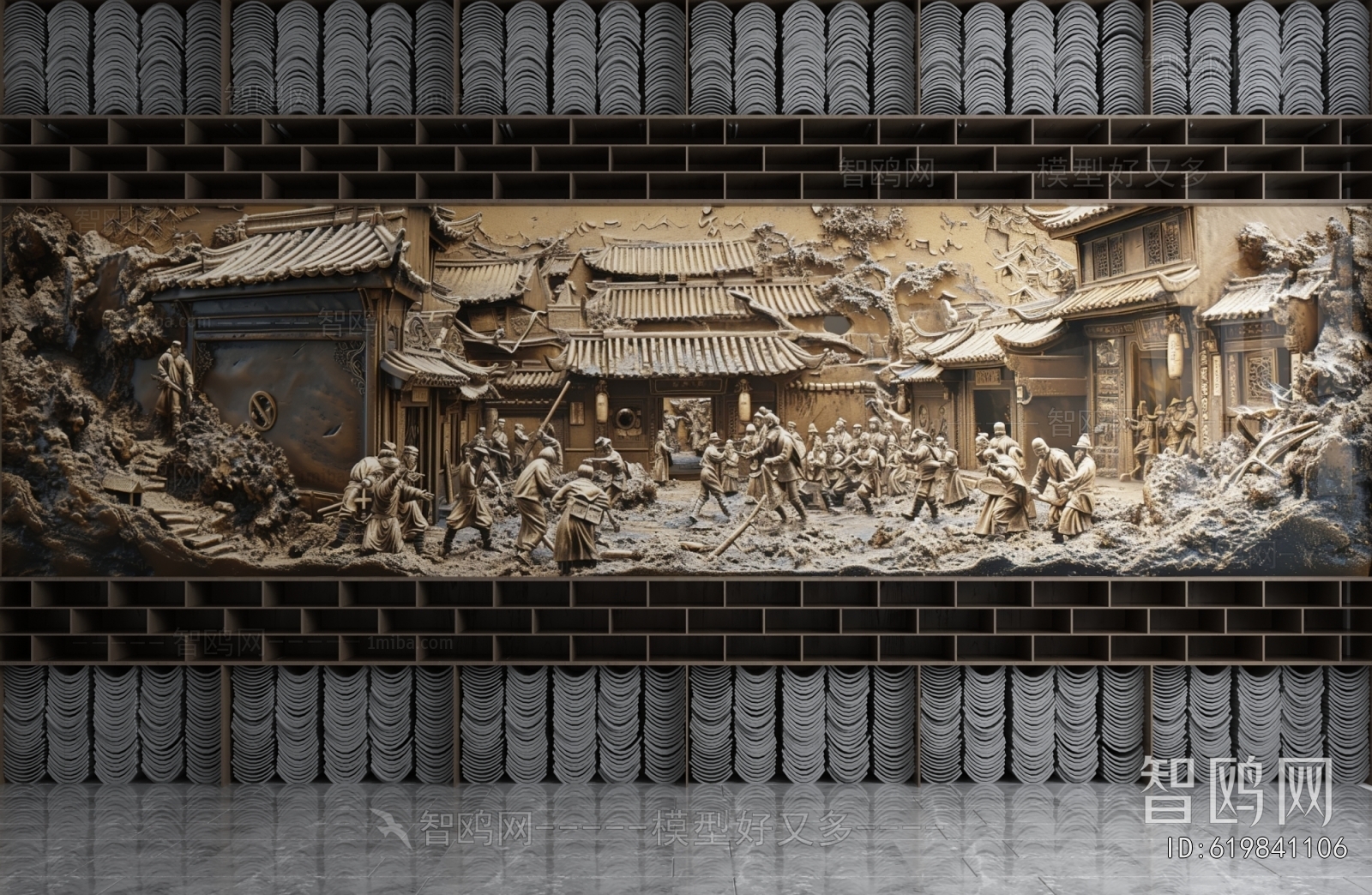 New Chinese Style TV Wall