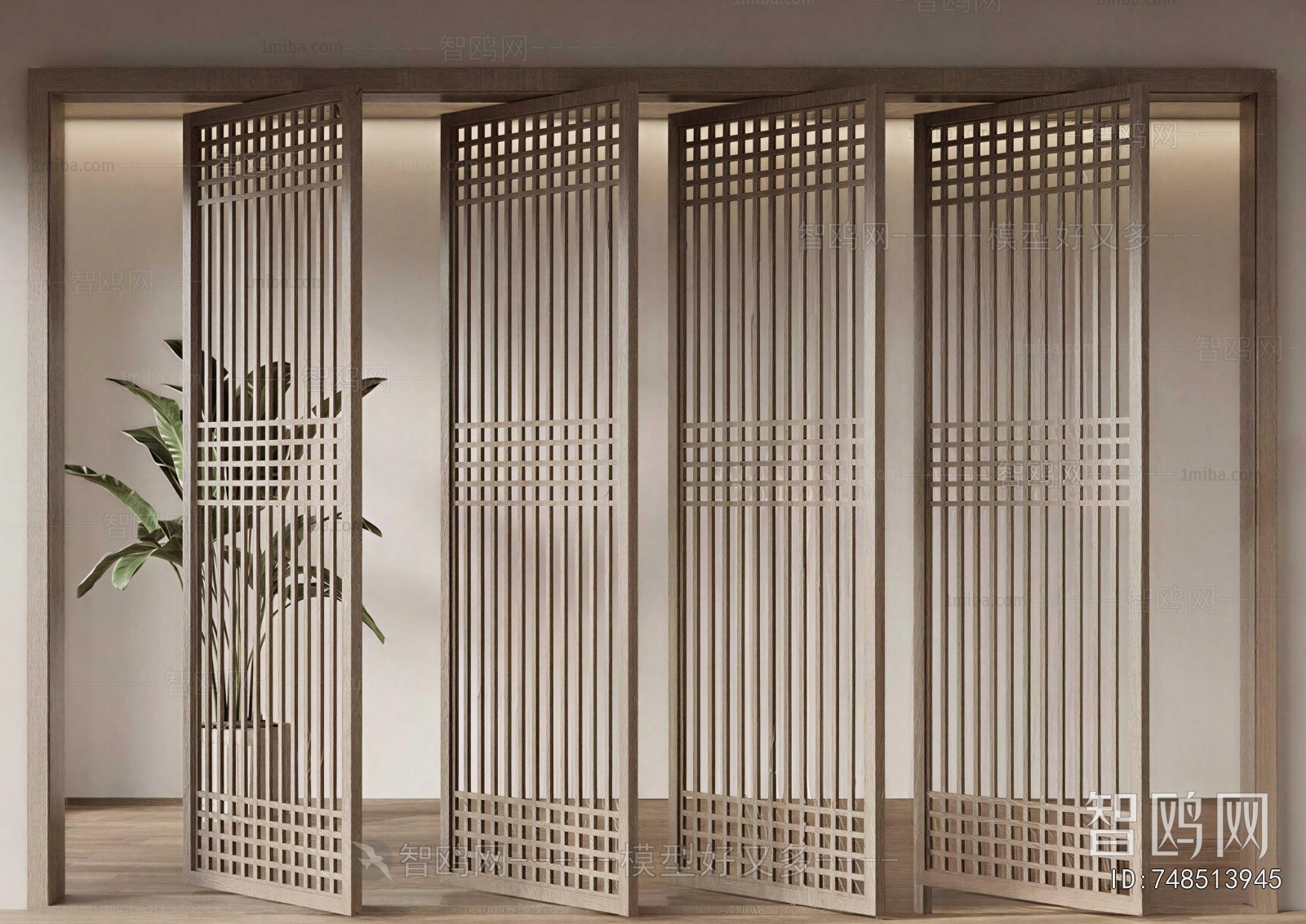 New Chinese Style Wooden Screen Partition