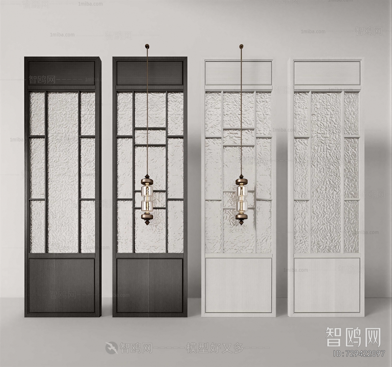 New Chinese Style Glass Screen Partition