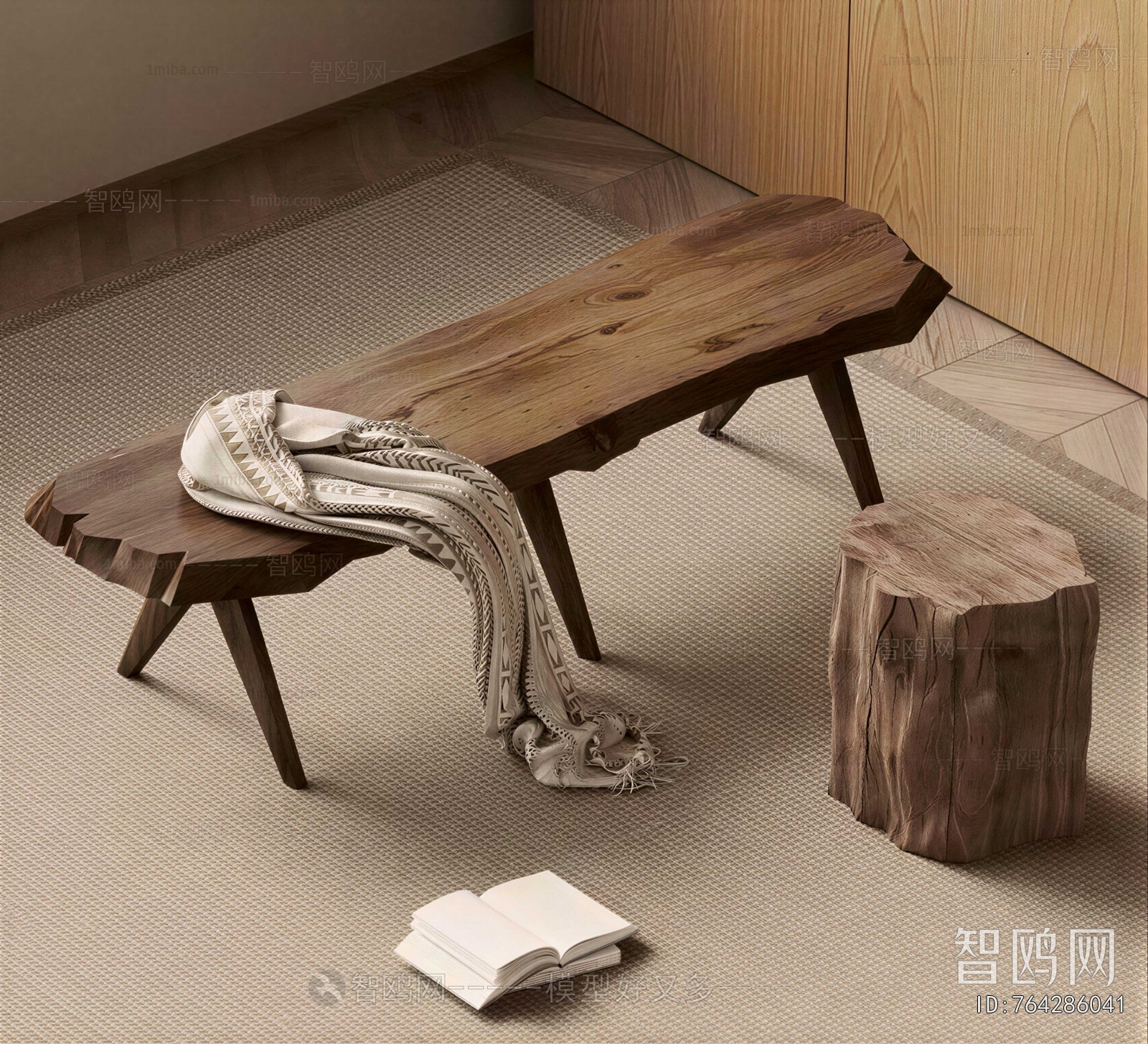 Wabi-sabi Style Bench