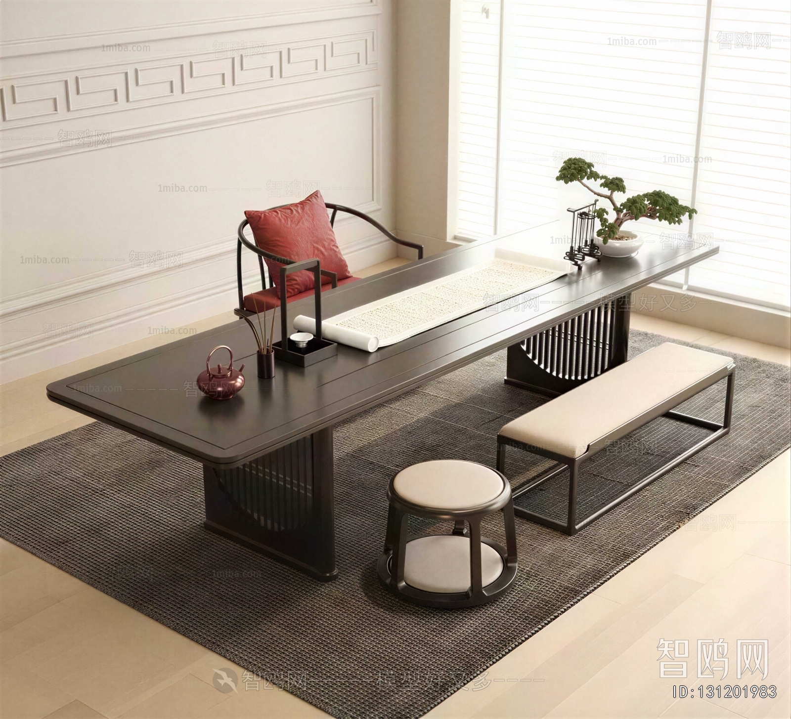 New Chinese Style Computer Desk And Chair