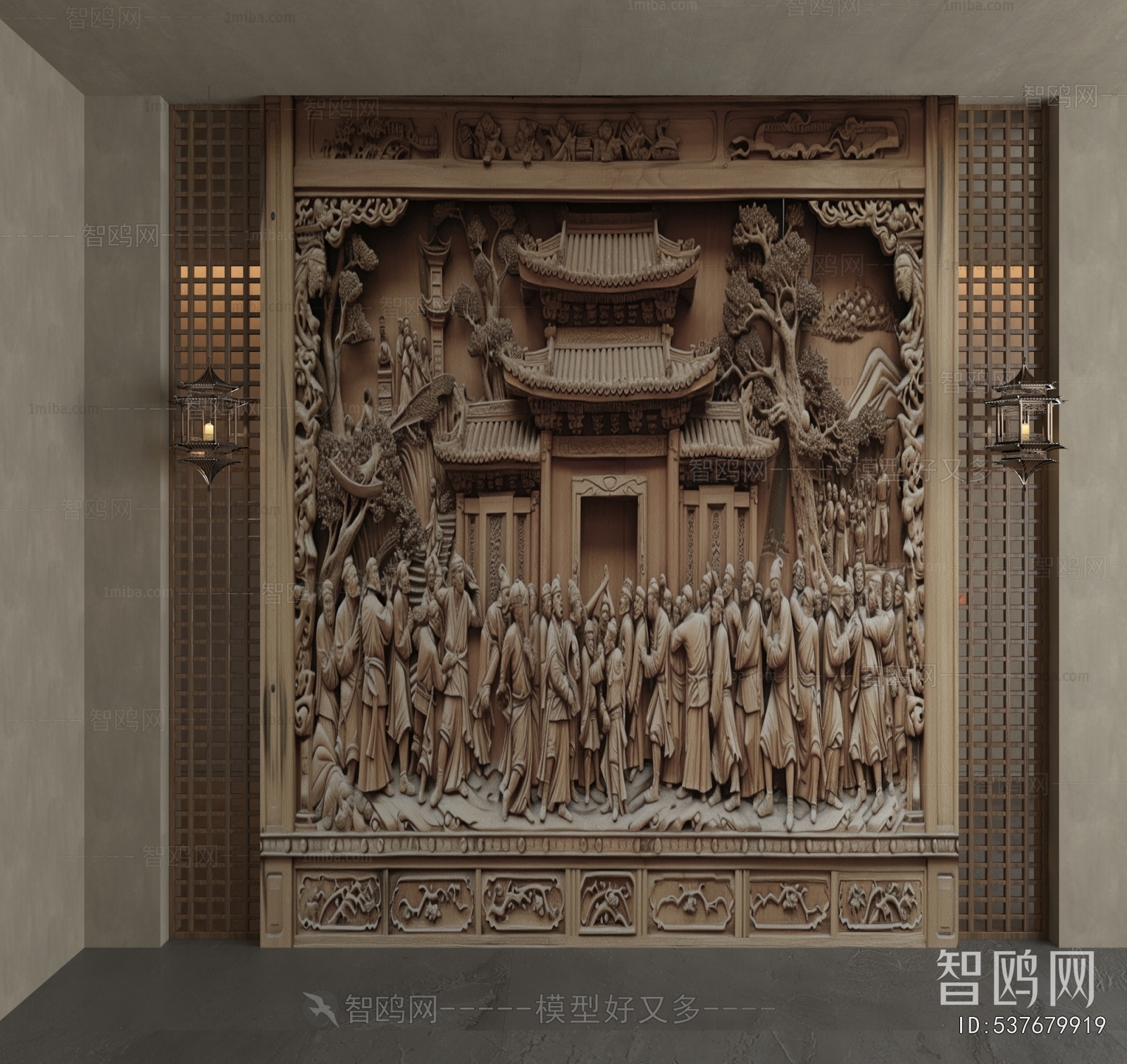 New Chinese Style TV Wall