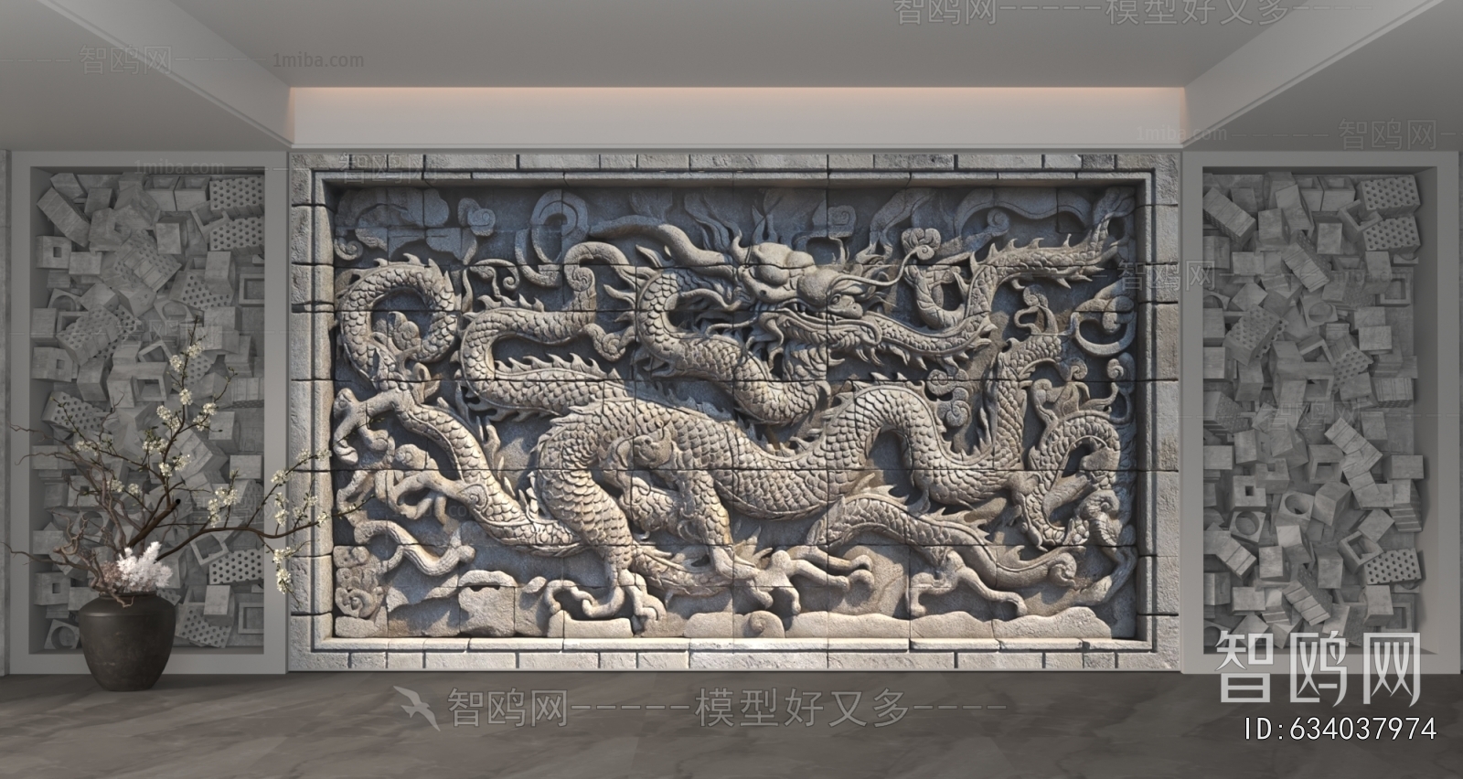 New Chinese Style TV Wall