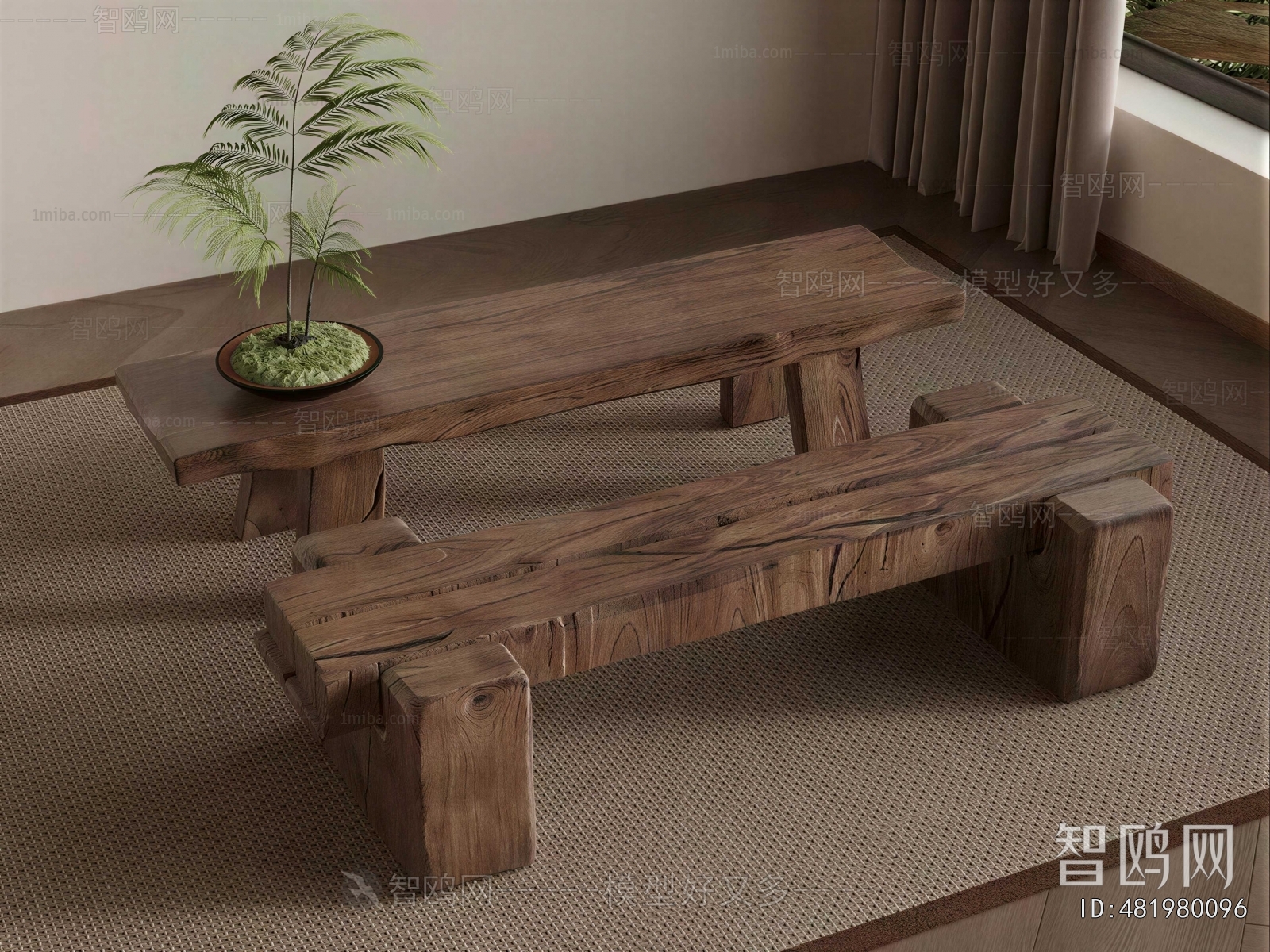 Wabi-sabi Style Bench
