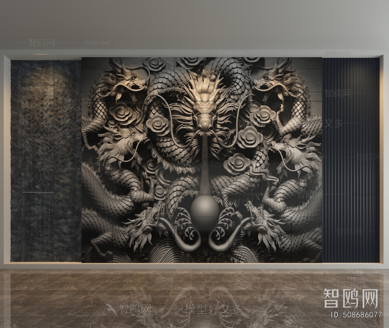 New Chinese Style TV Wall