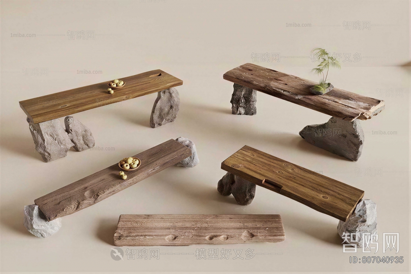 Wabi-sabi Style Bench