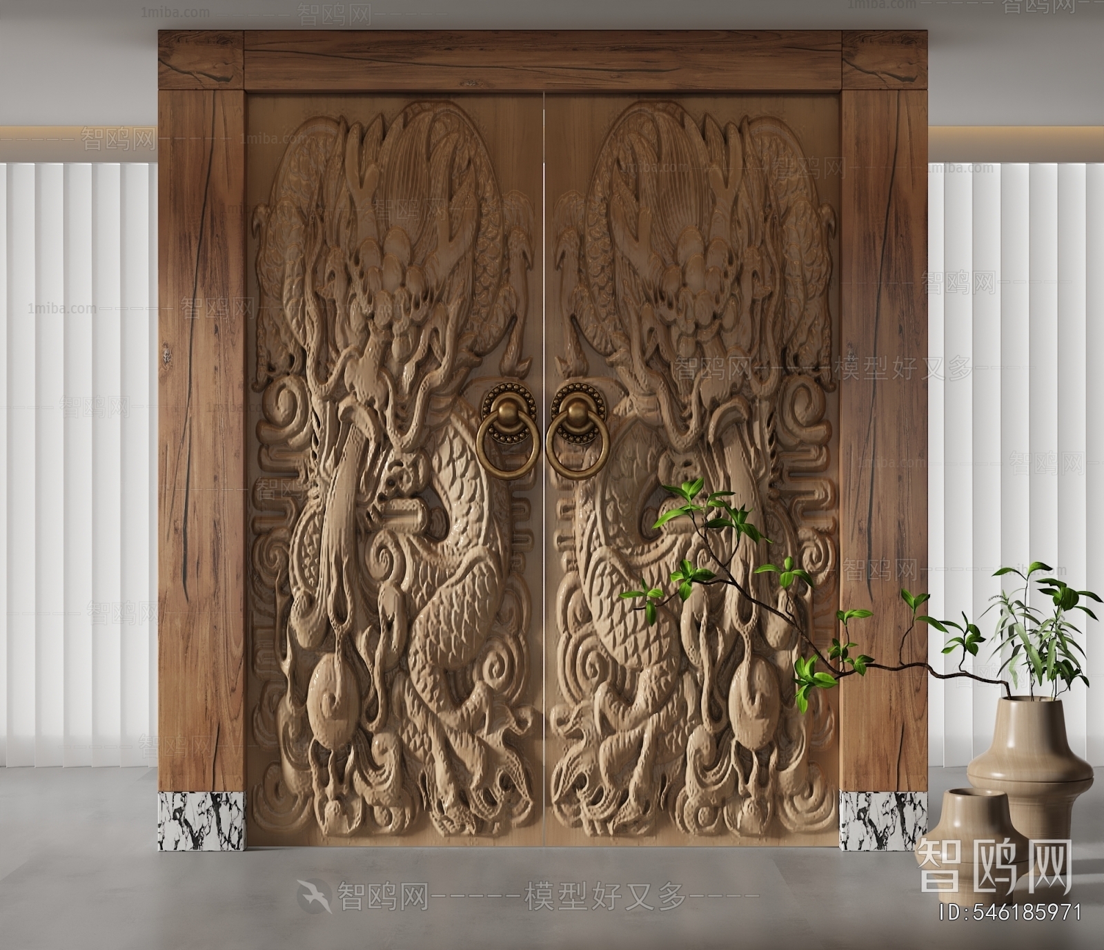 New Chinese Style Double Door