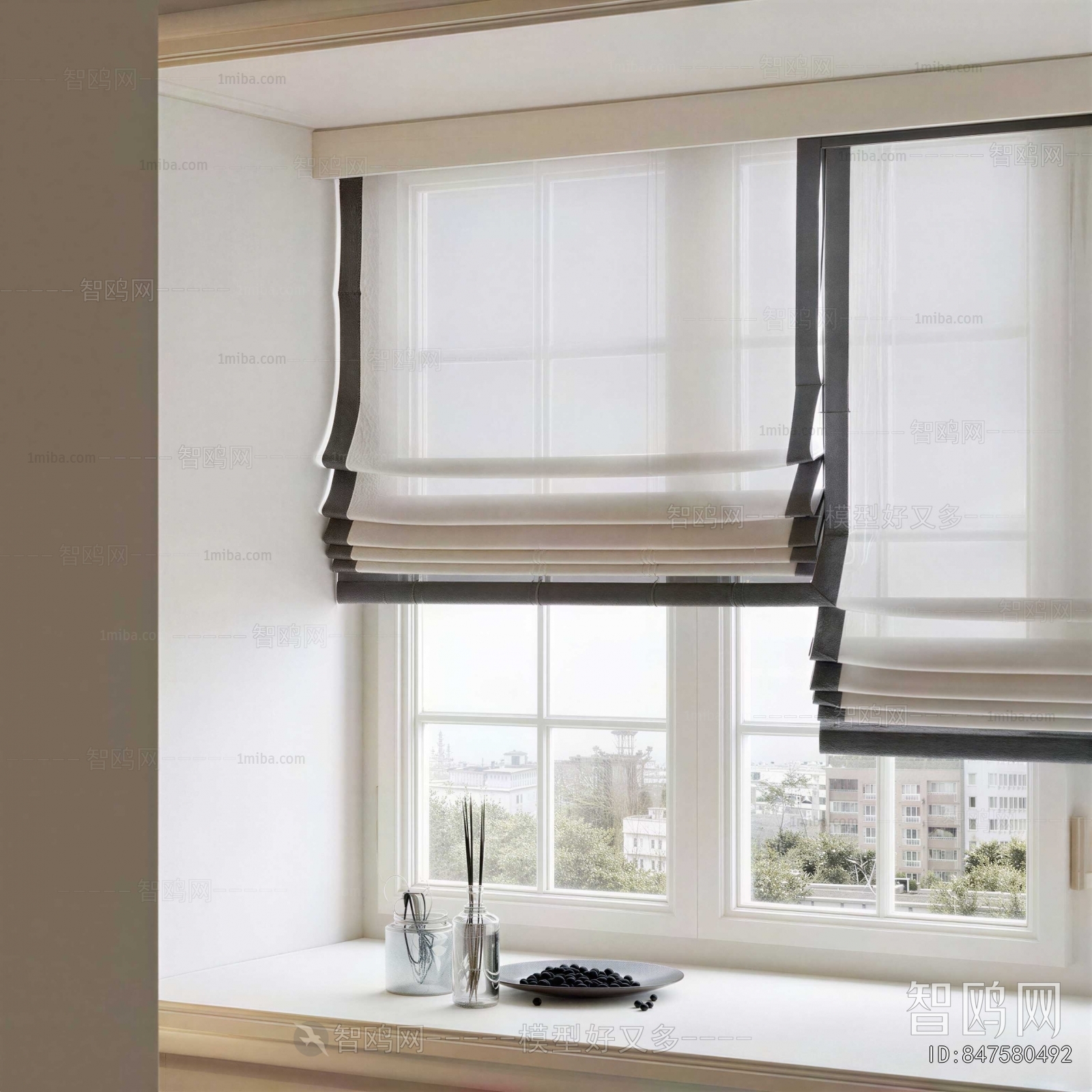 New Chinese Style Roman Curtain