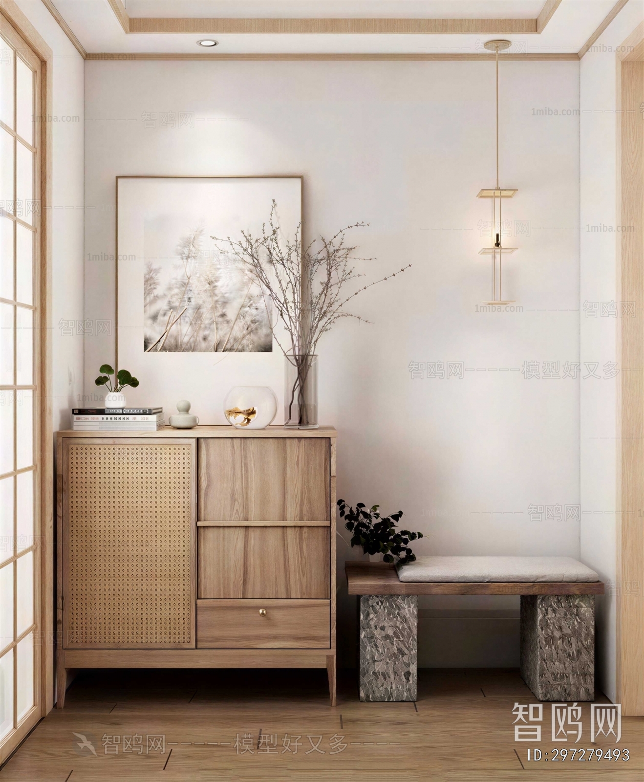 Japanese Style Entrance Cabinet