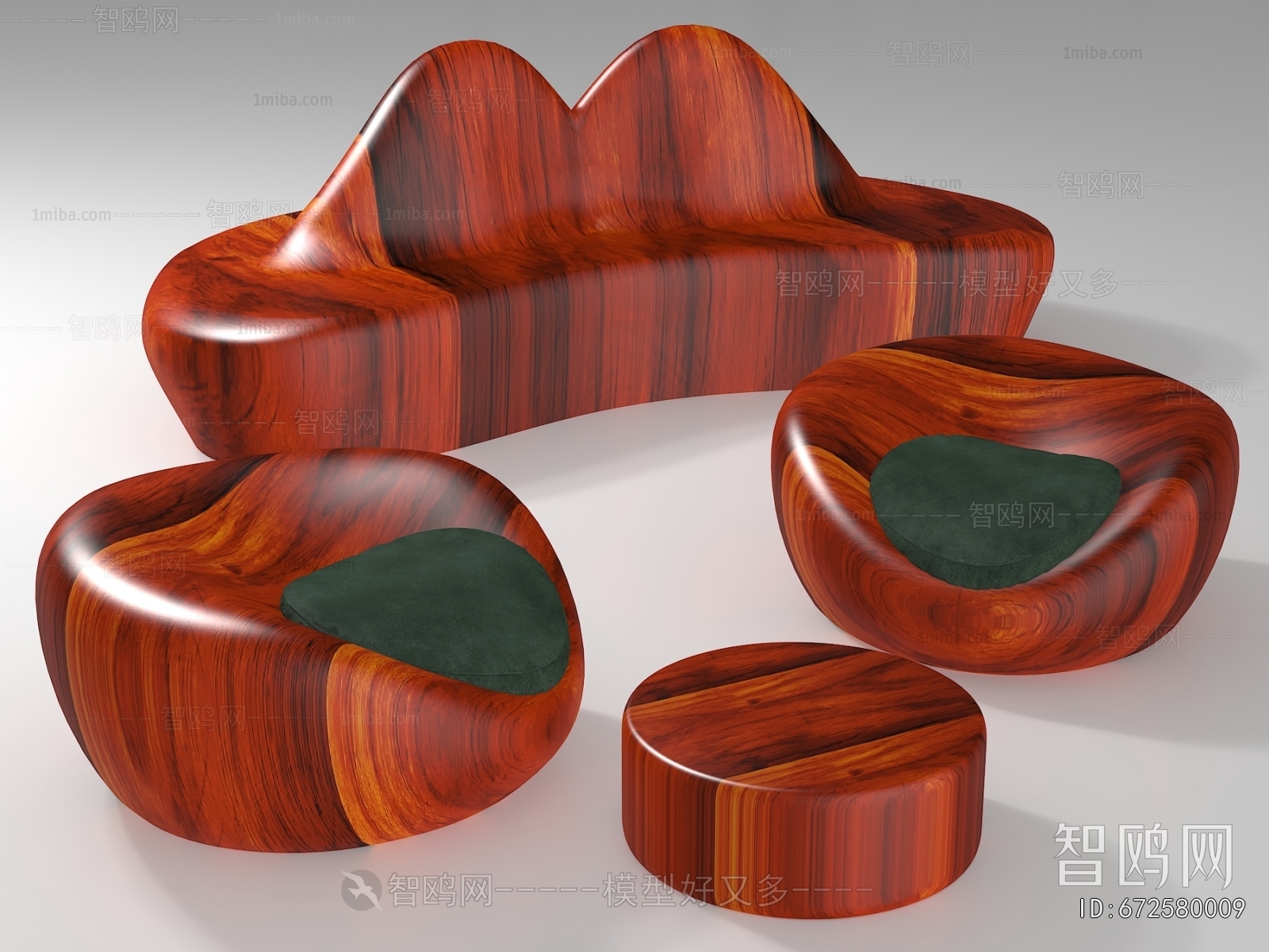 New Chinese Style Single Sofa