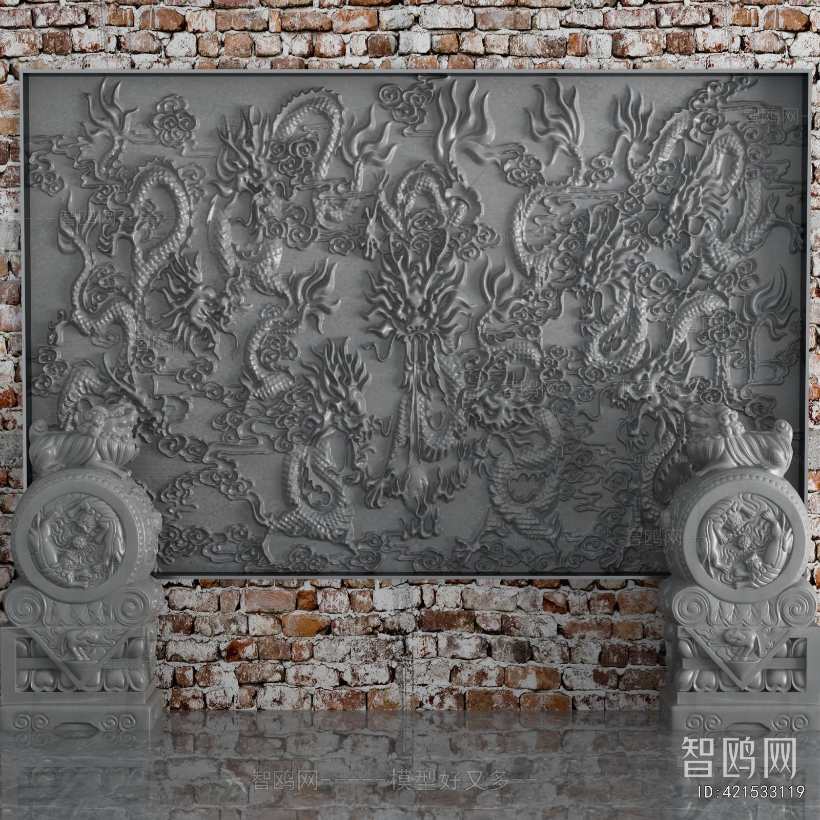 New Chinese Style TV Wall