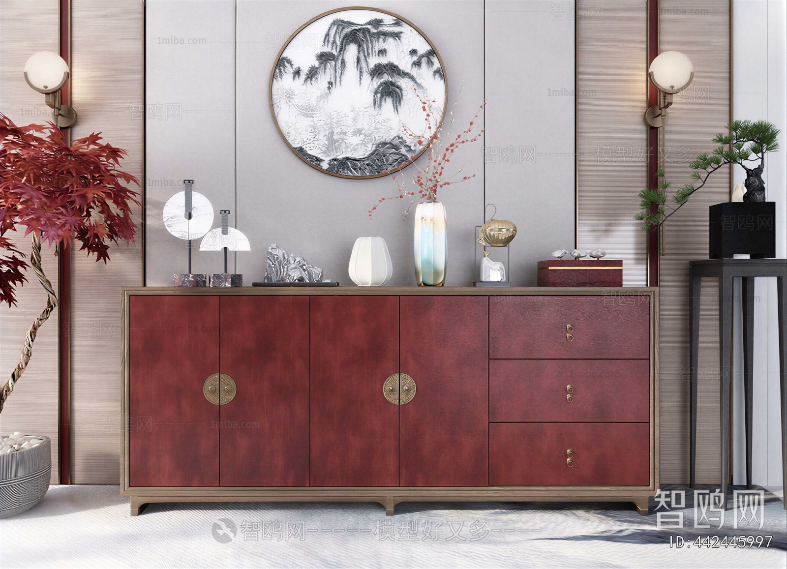 New Chinese Style Entrance Cabinet