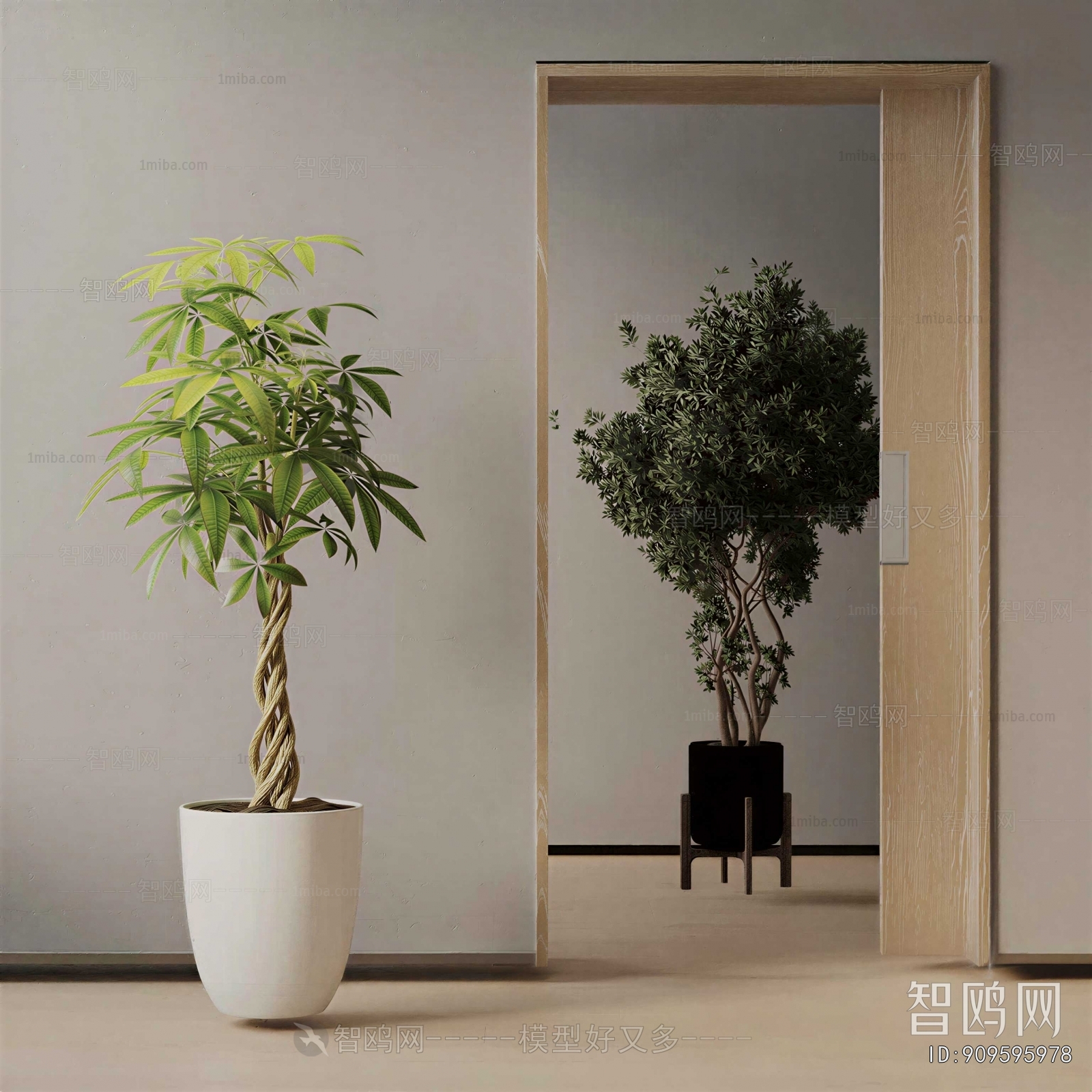 Modern Ground Green Plant Potted Plants