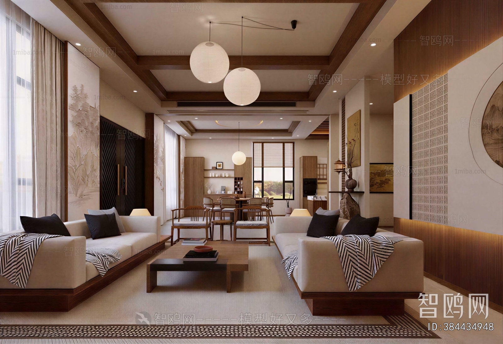 New Chinese Style A Living Room