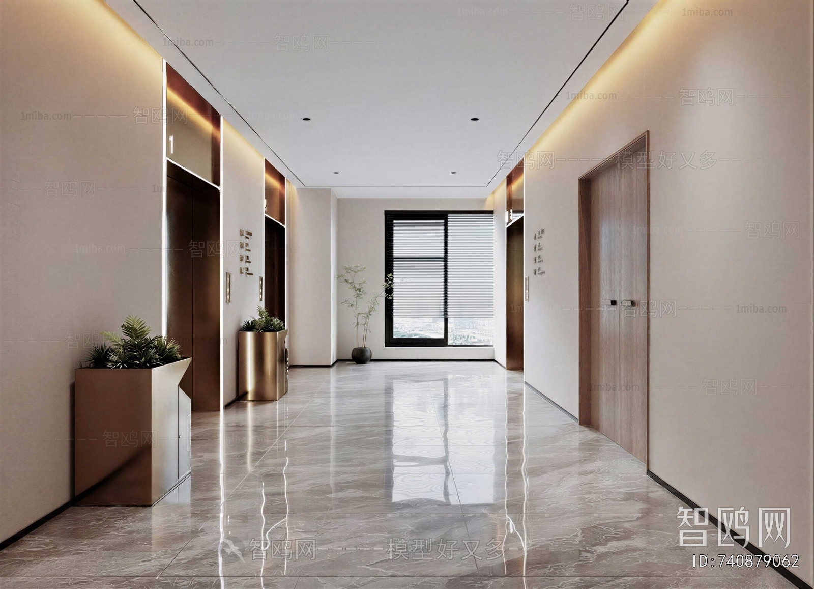 Modern Office Elevator Hall