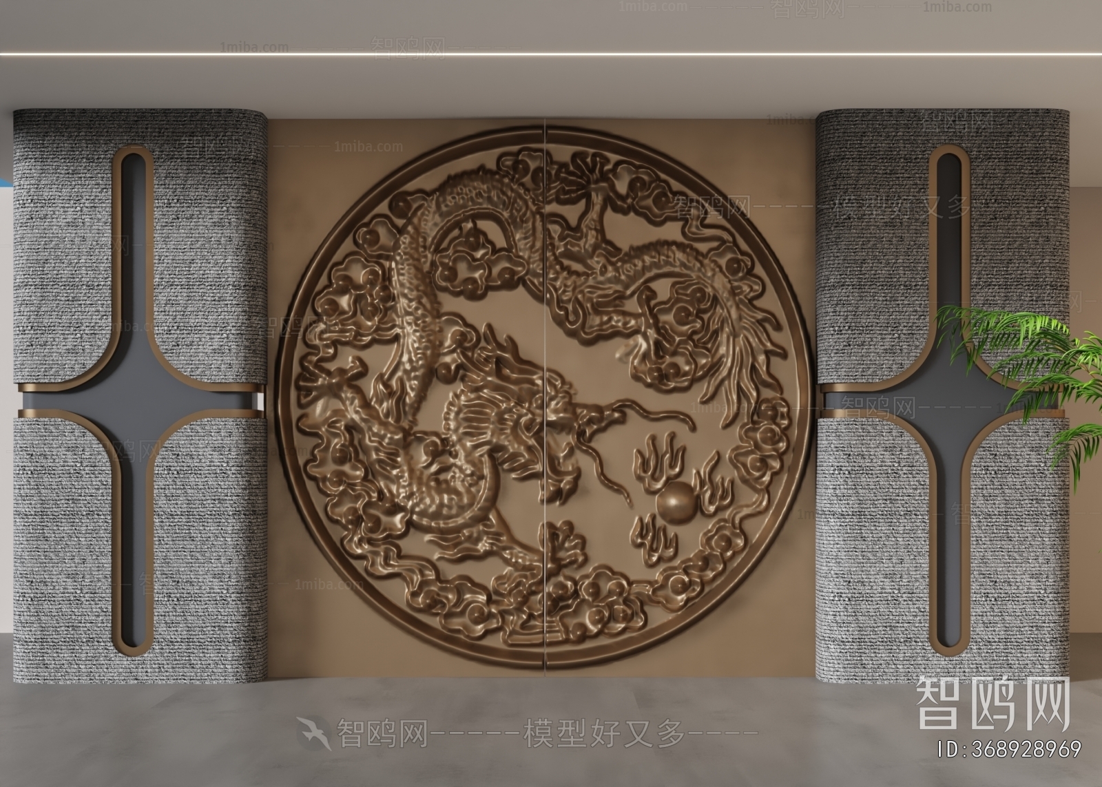 New Chinese Style TV Wall