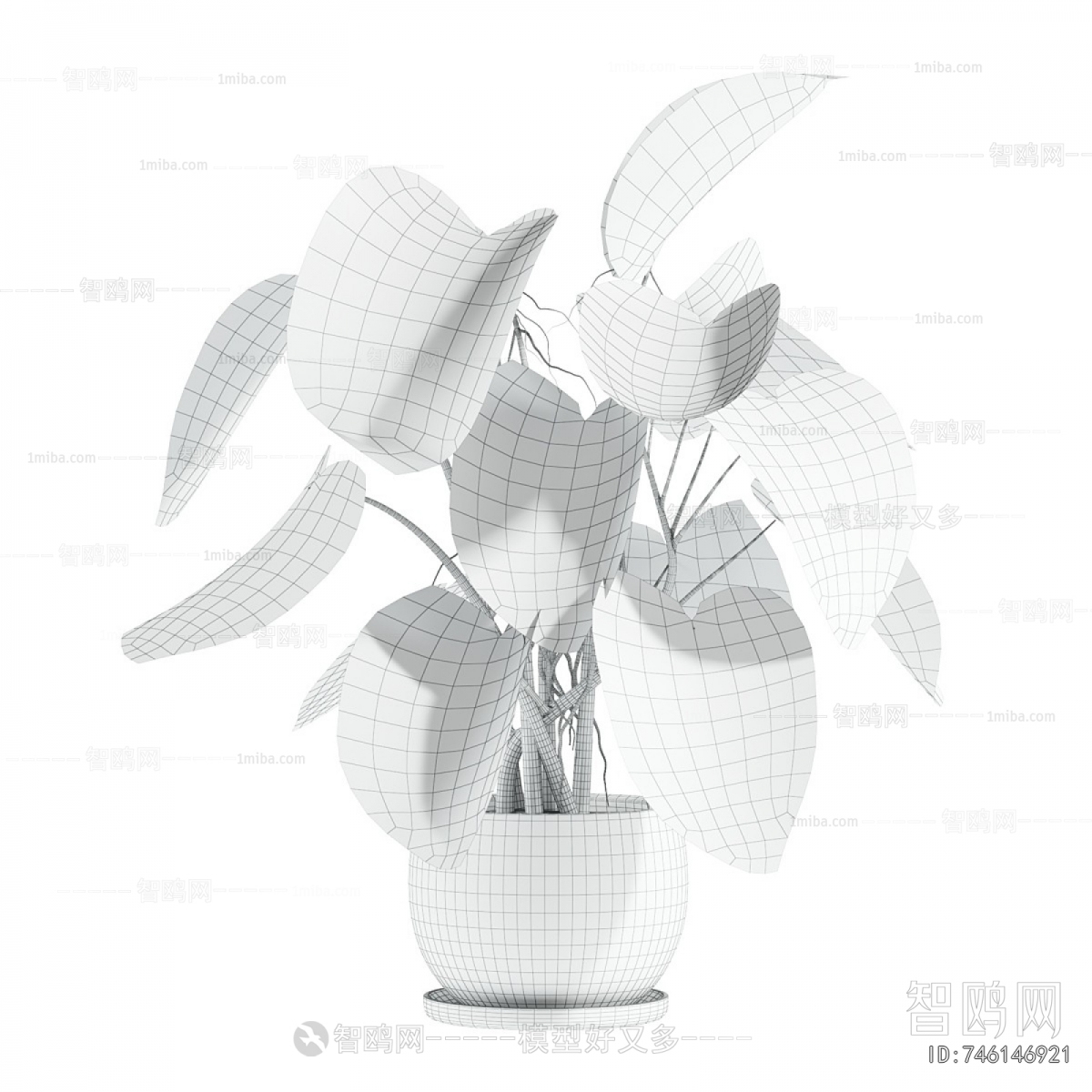 Modern Potted Green Plant