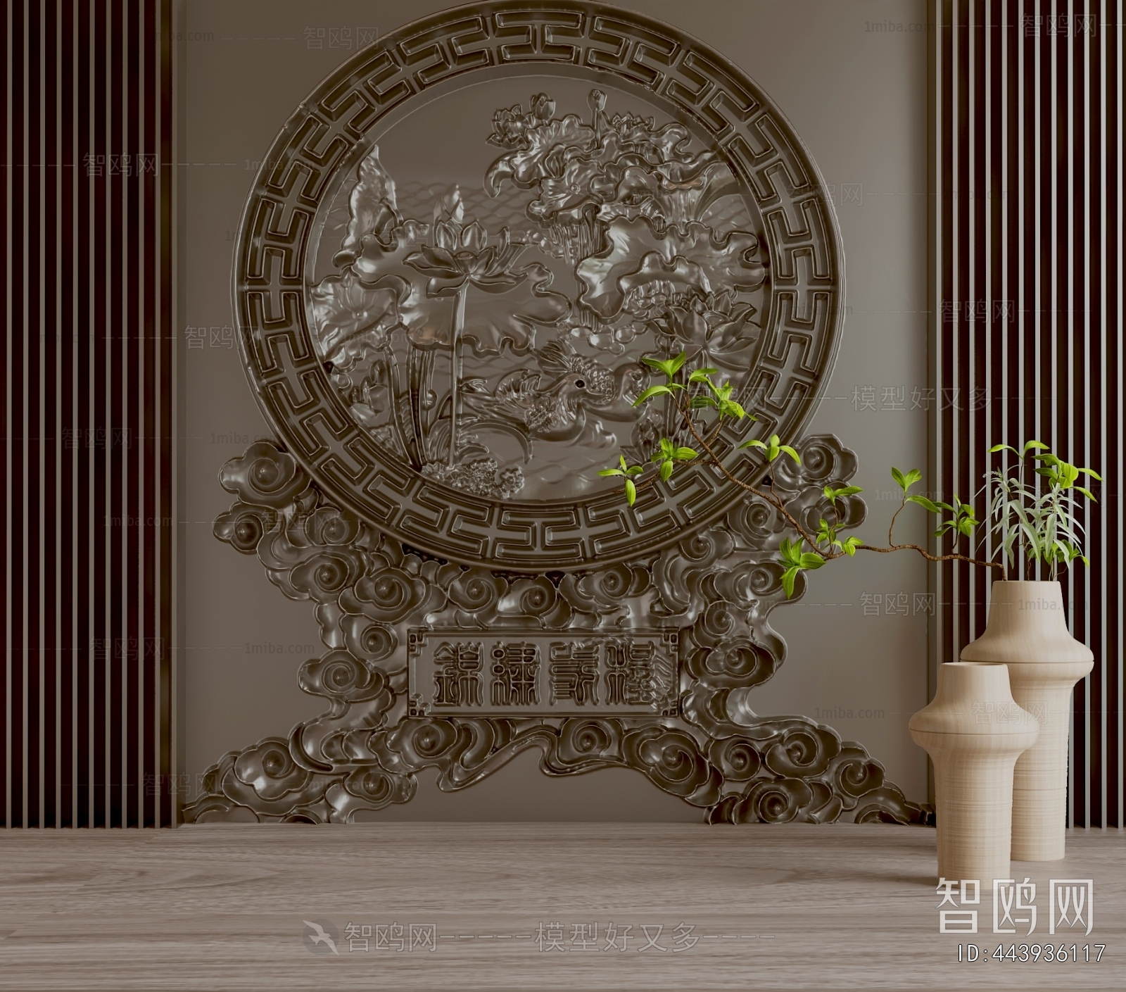 New Chinese Style TV Wall