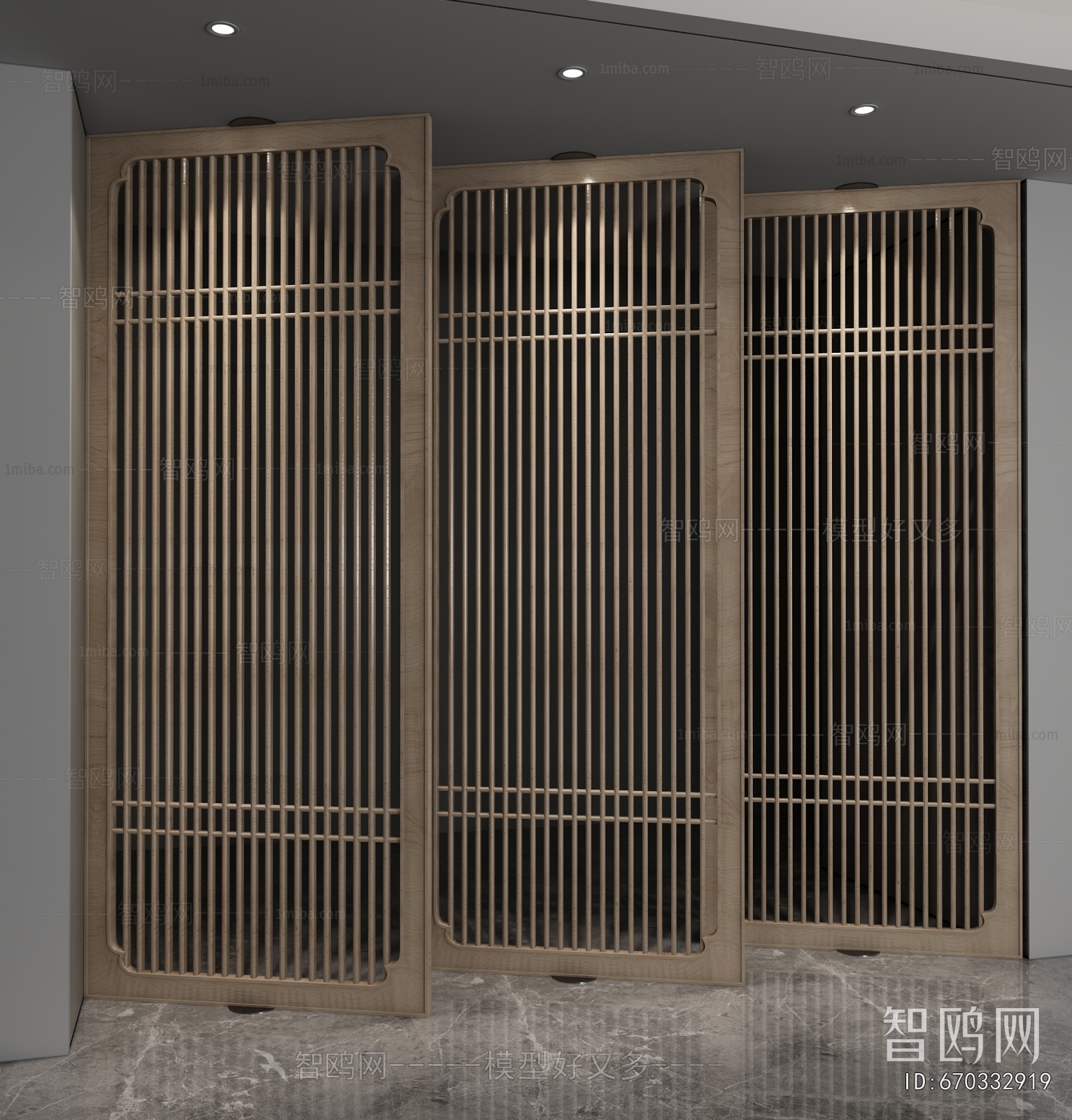 New Chinese Style Wooden Screen Partition