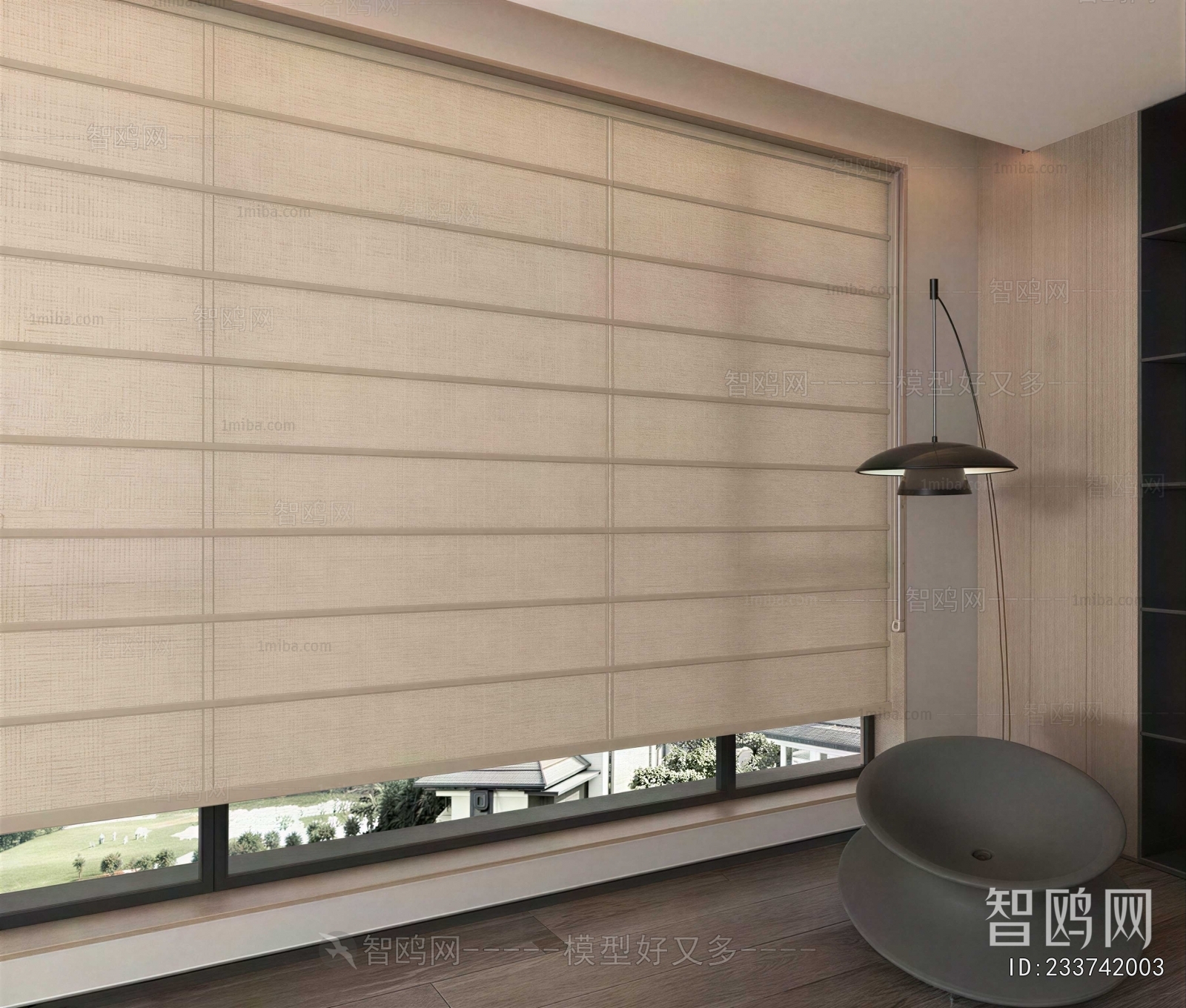 New Chinese Style Roman Curtain