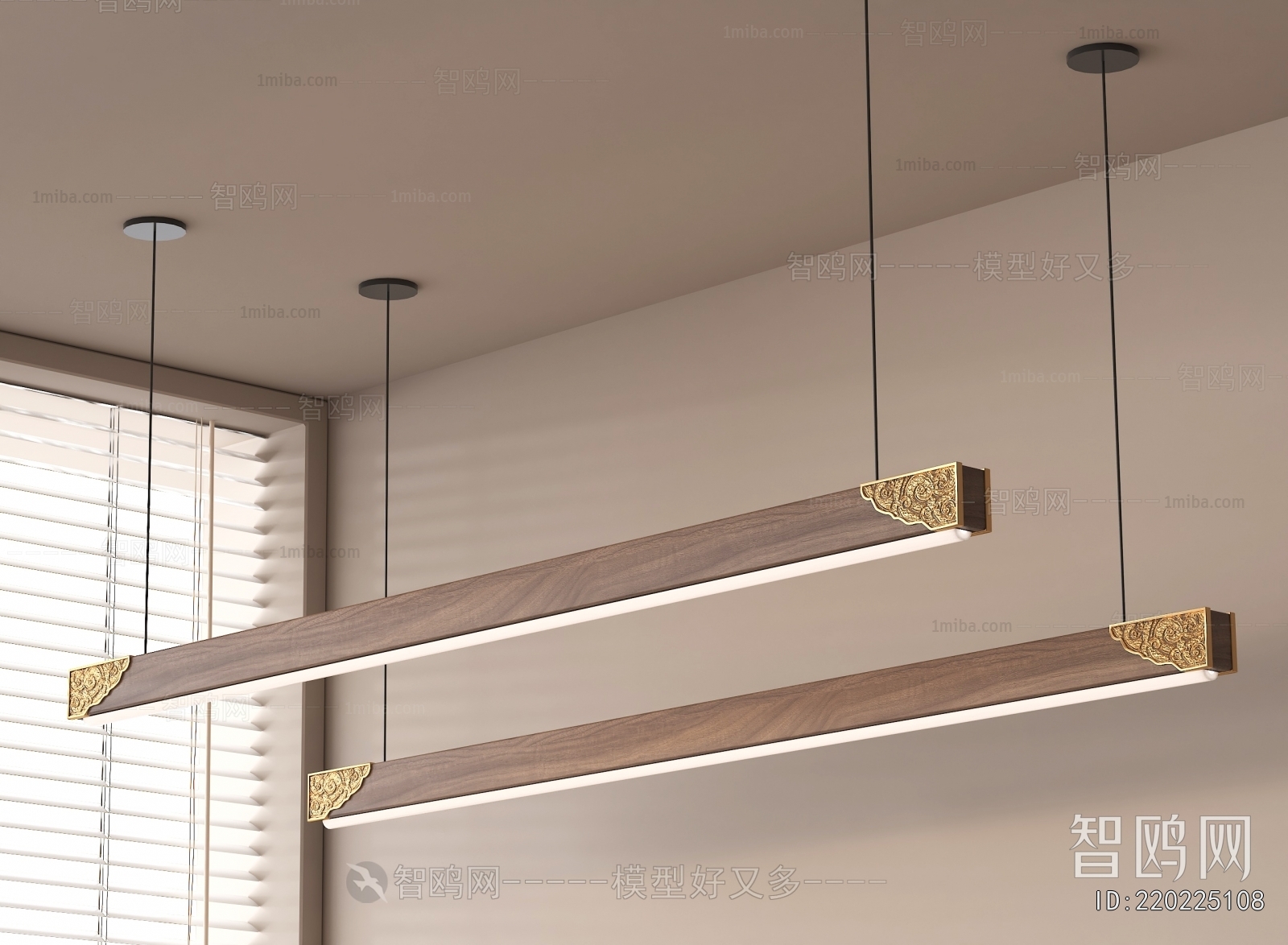 New Chinese Style Long Chandelier