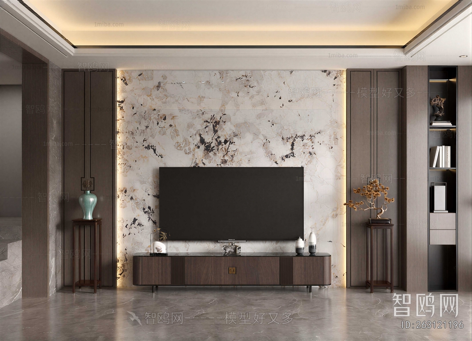 New Chinese Style TV Wall