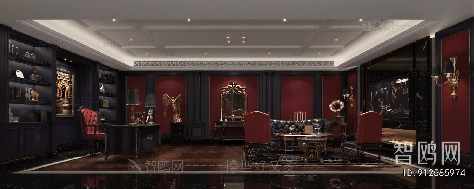 European Style Office Living Room