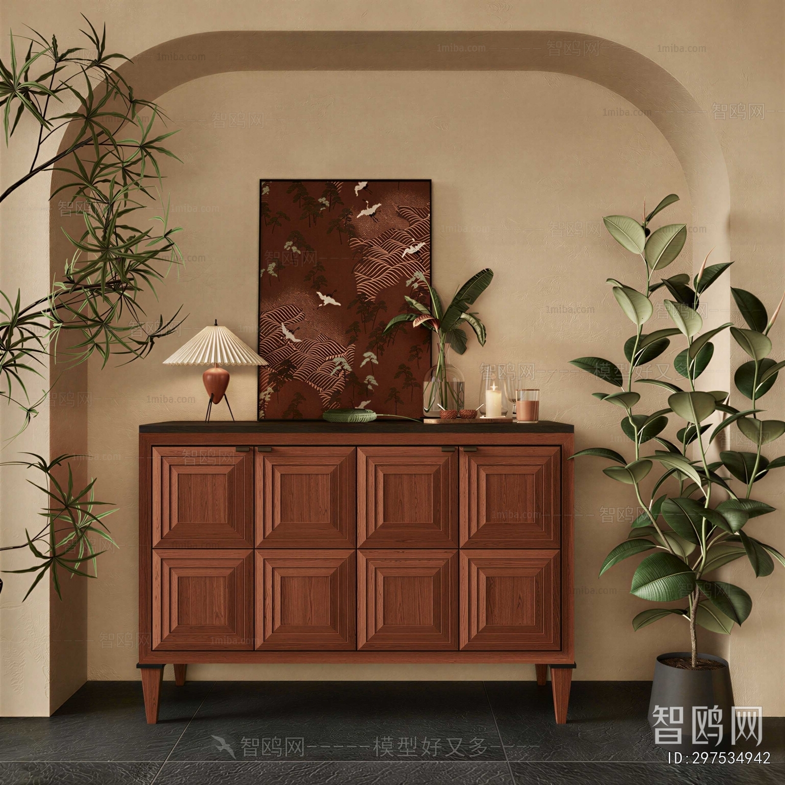New Chinese Style Entrance Cabinet