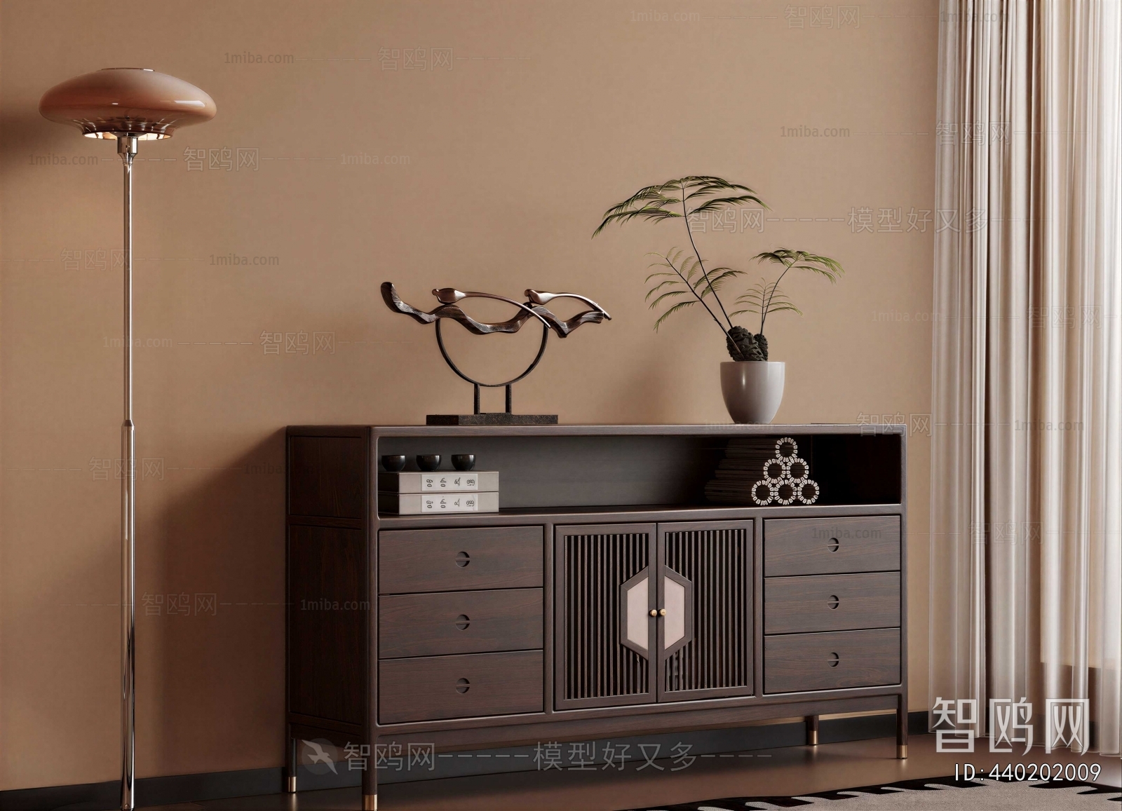 New Chinese Style Side Cabinet