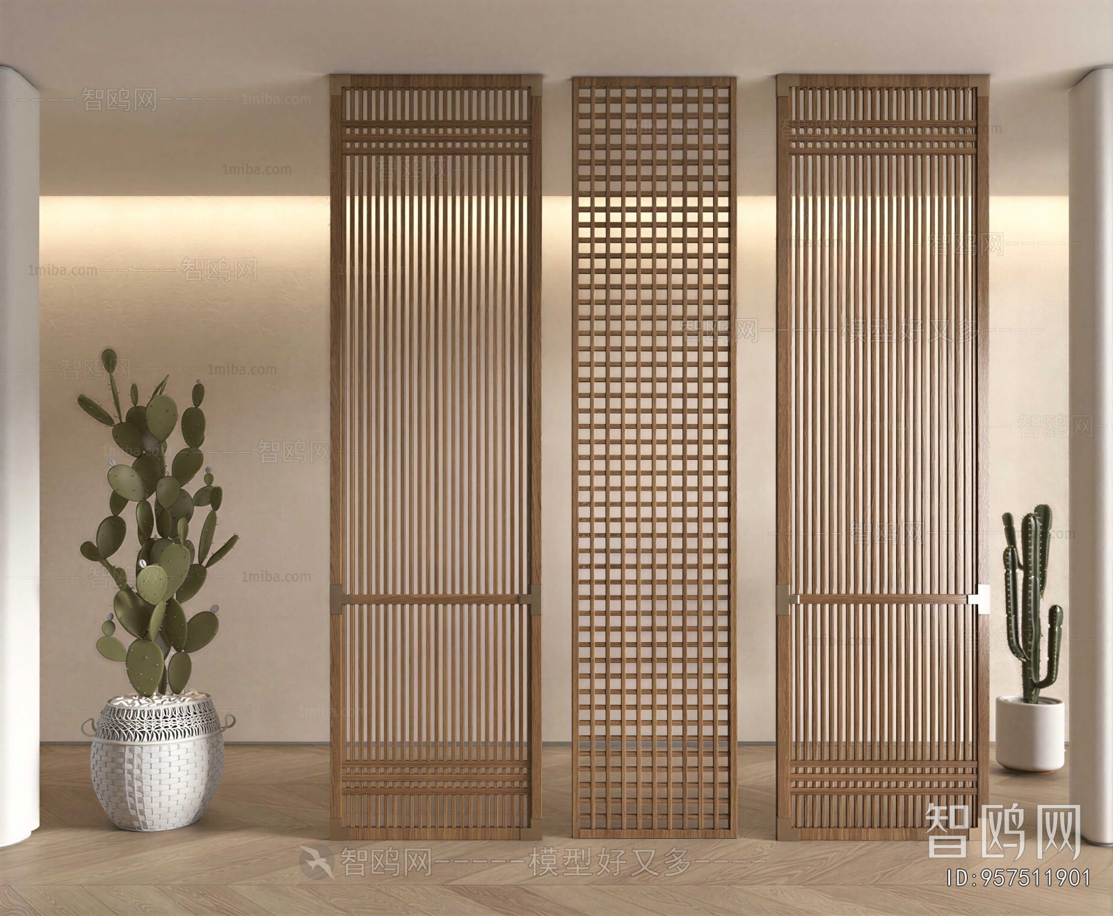 New Chinese Style Wooden Screen Partition
