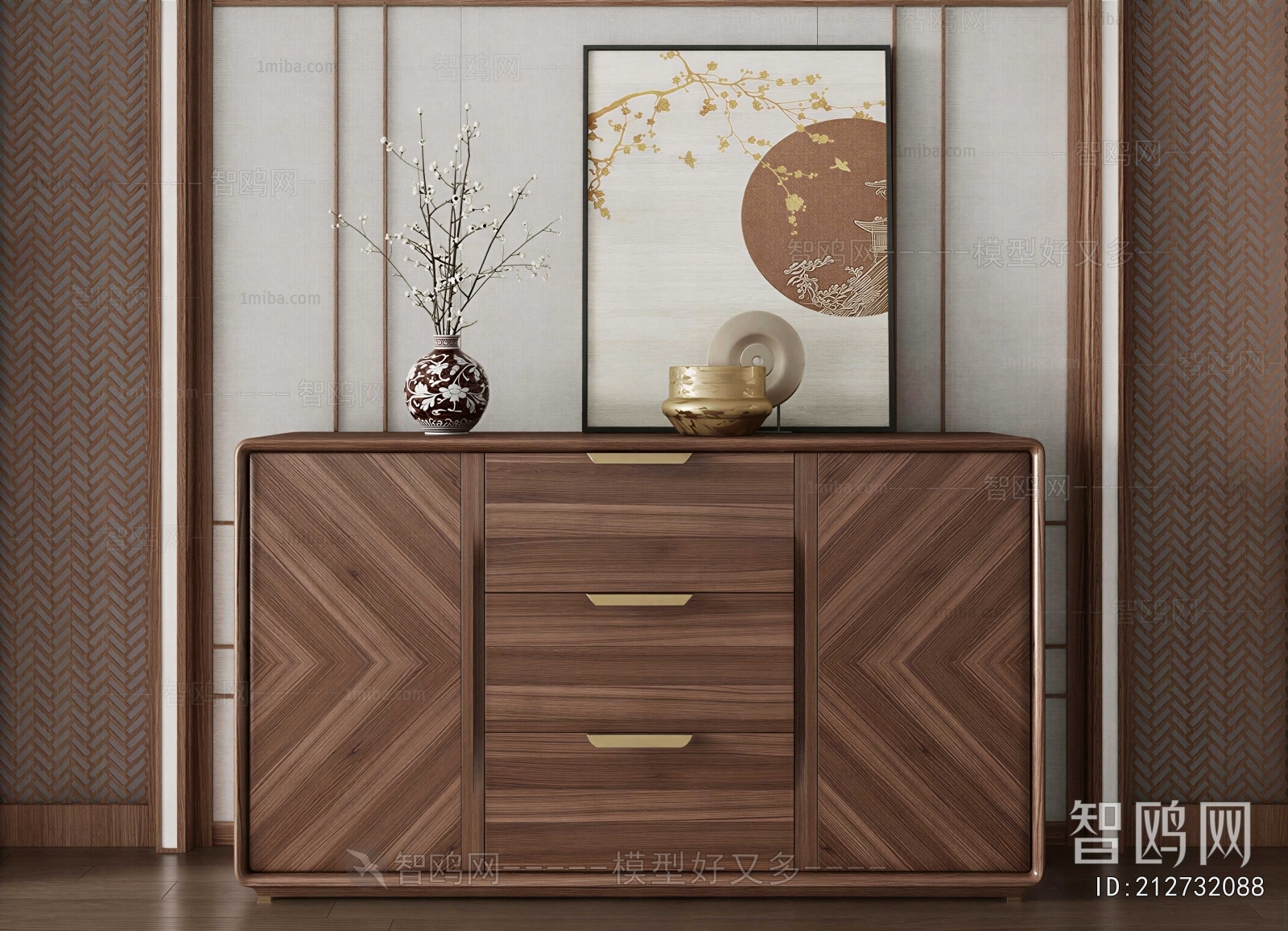 New Chinese Style Side Cabinet