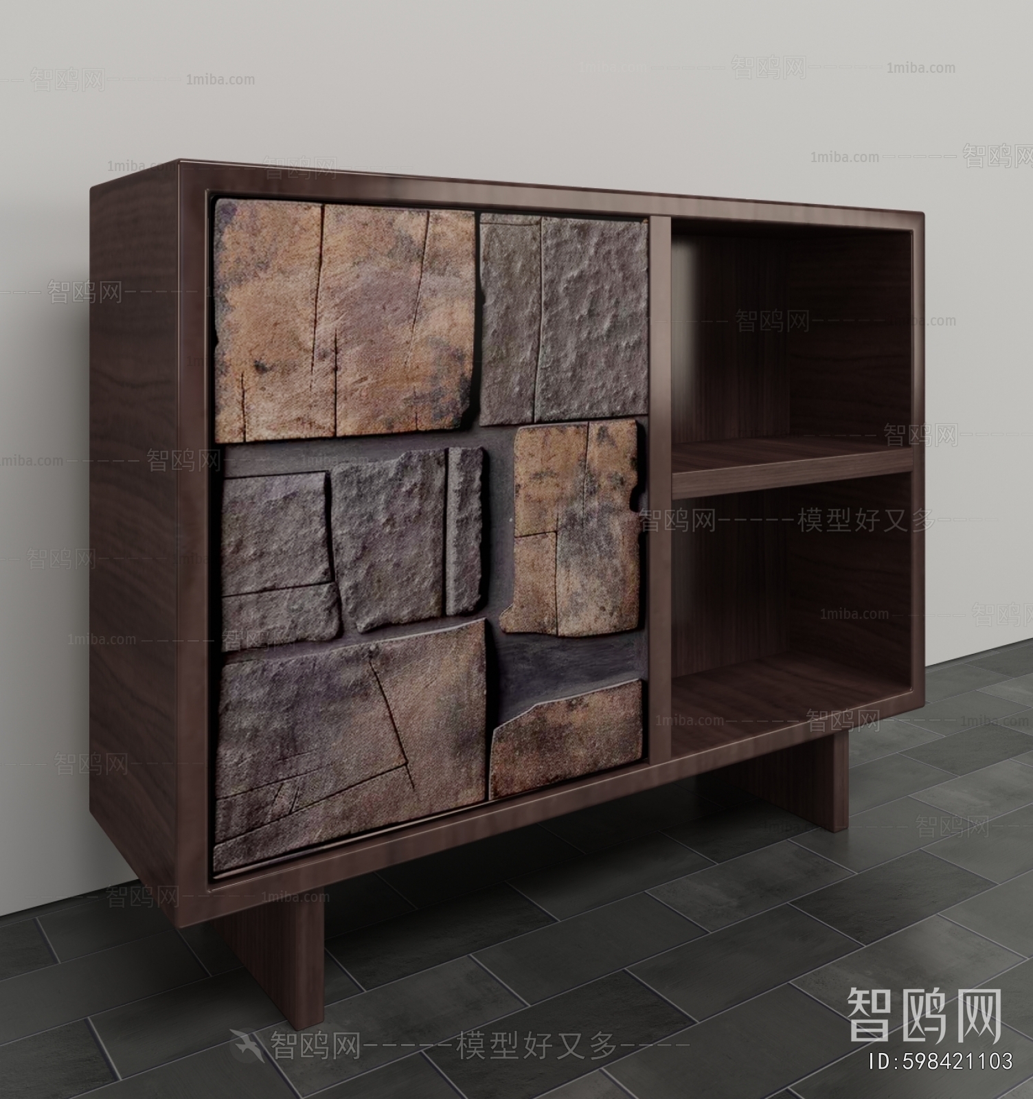 Wabi-sabi Style Side Cabinet