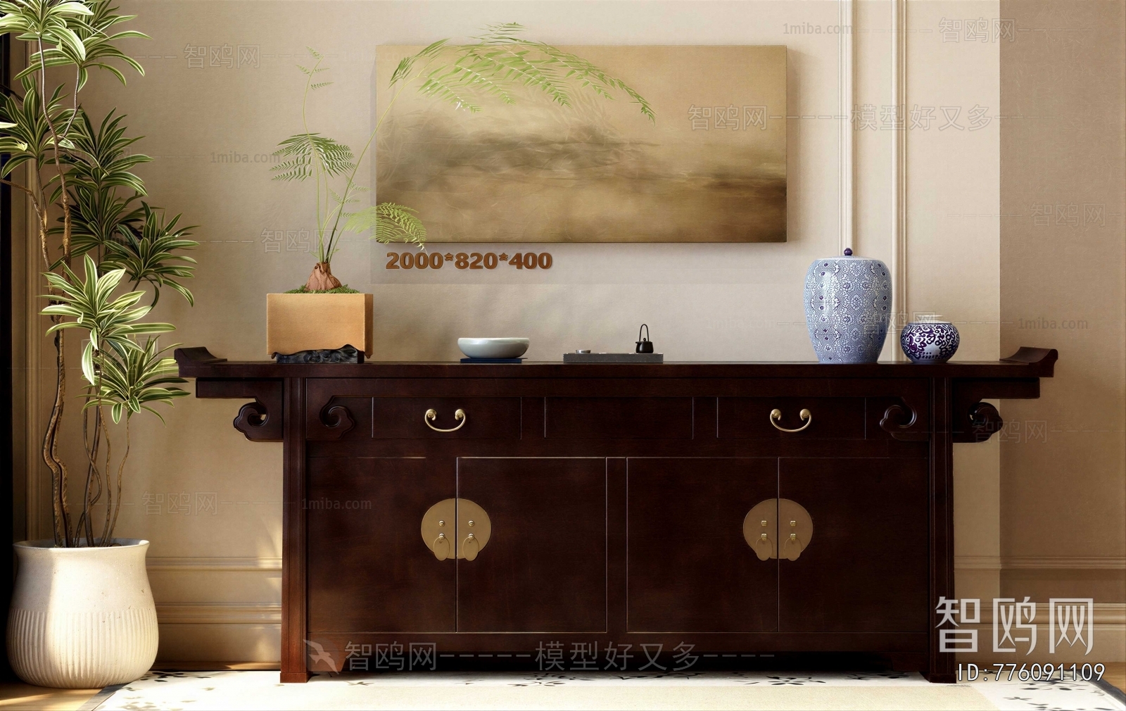 New Chinese Style Side Cabinet