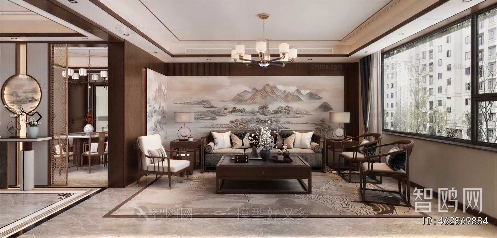 New Chinese Style A Living Room