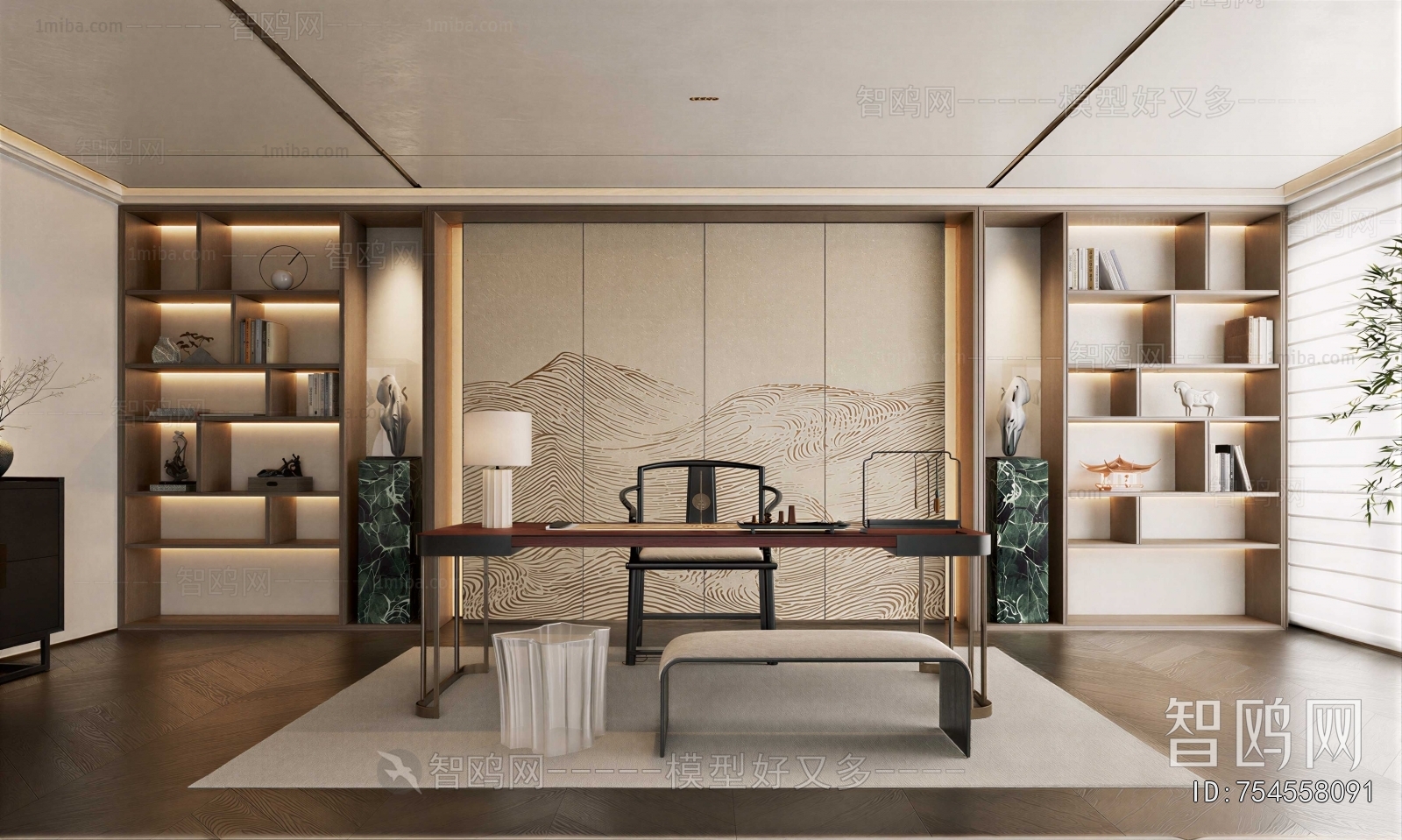 New Chinese Style Study Space