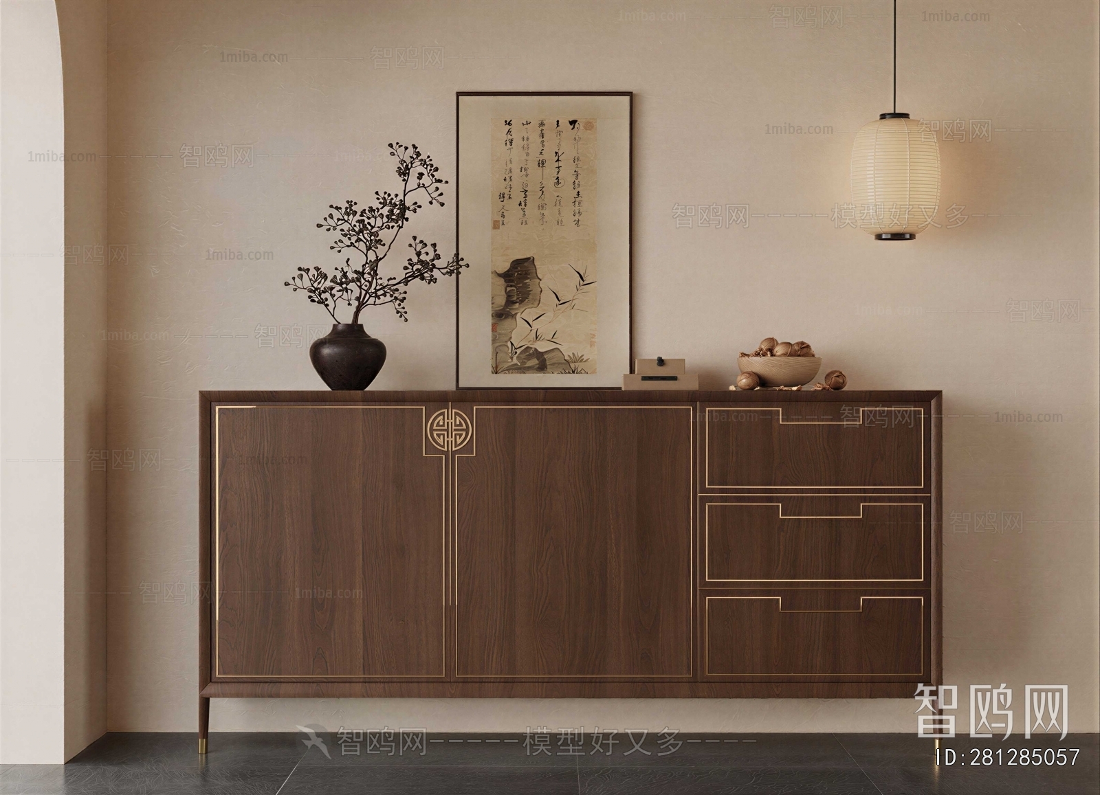 New Chinese Style Side Cabinet