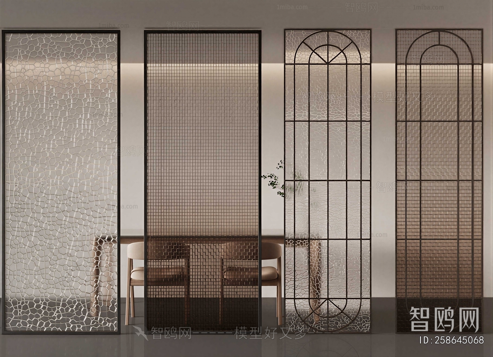 French Style Glass Screen Partition