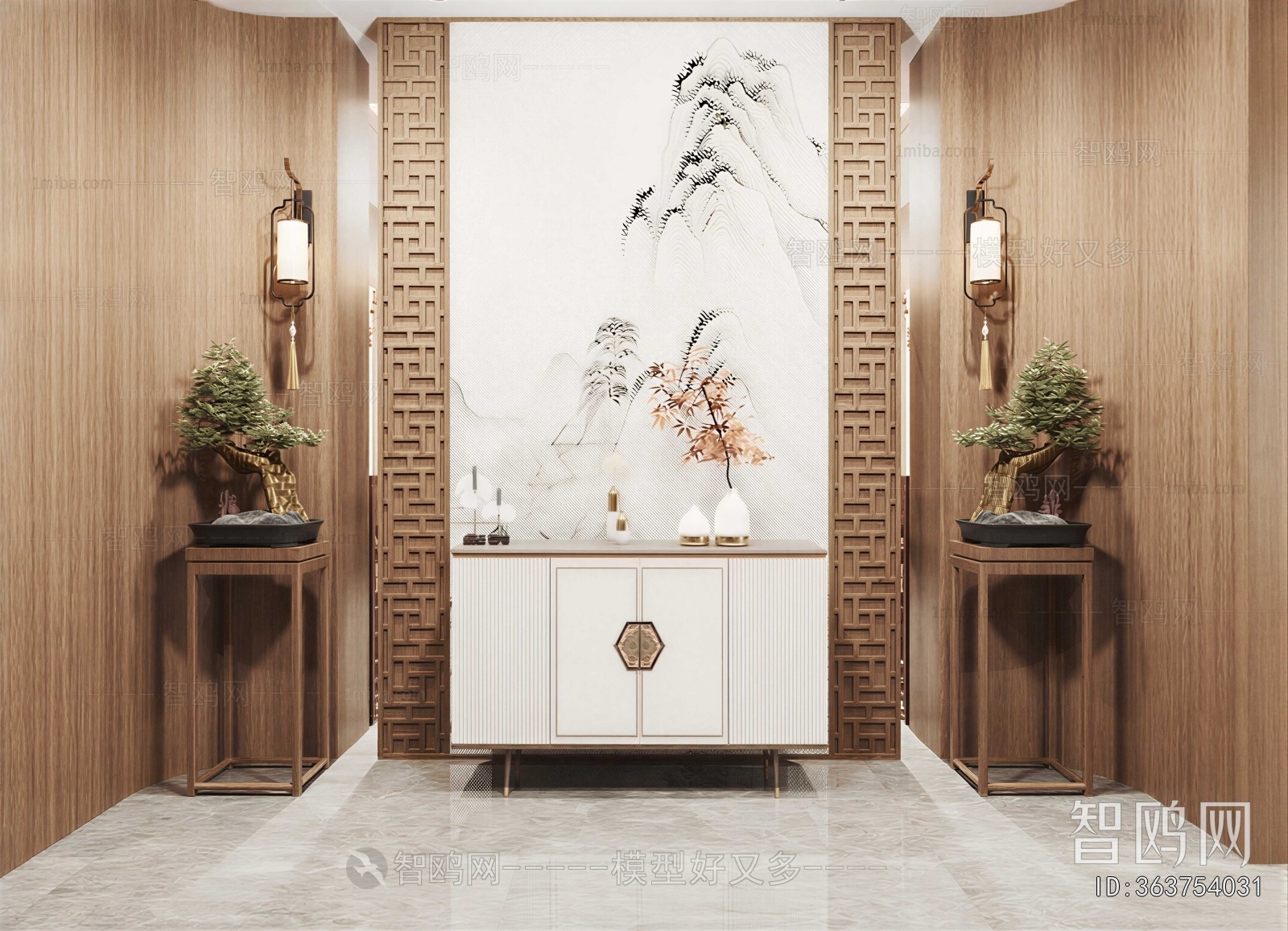 New Chinese Style Entrance Cabinet