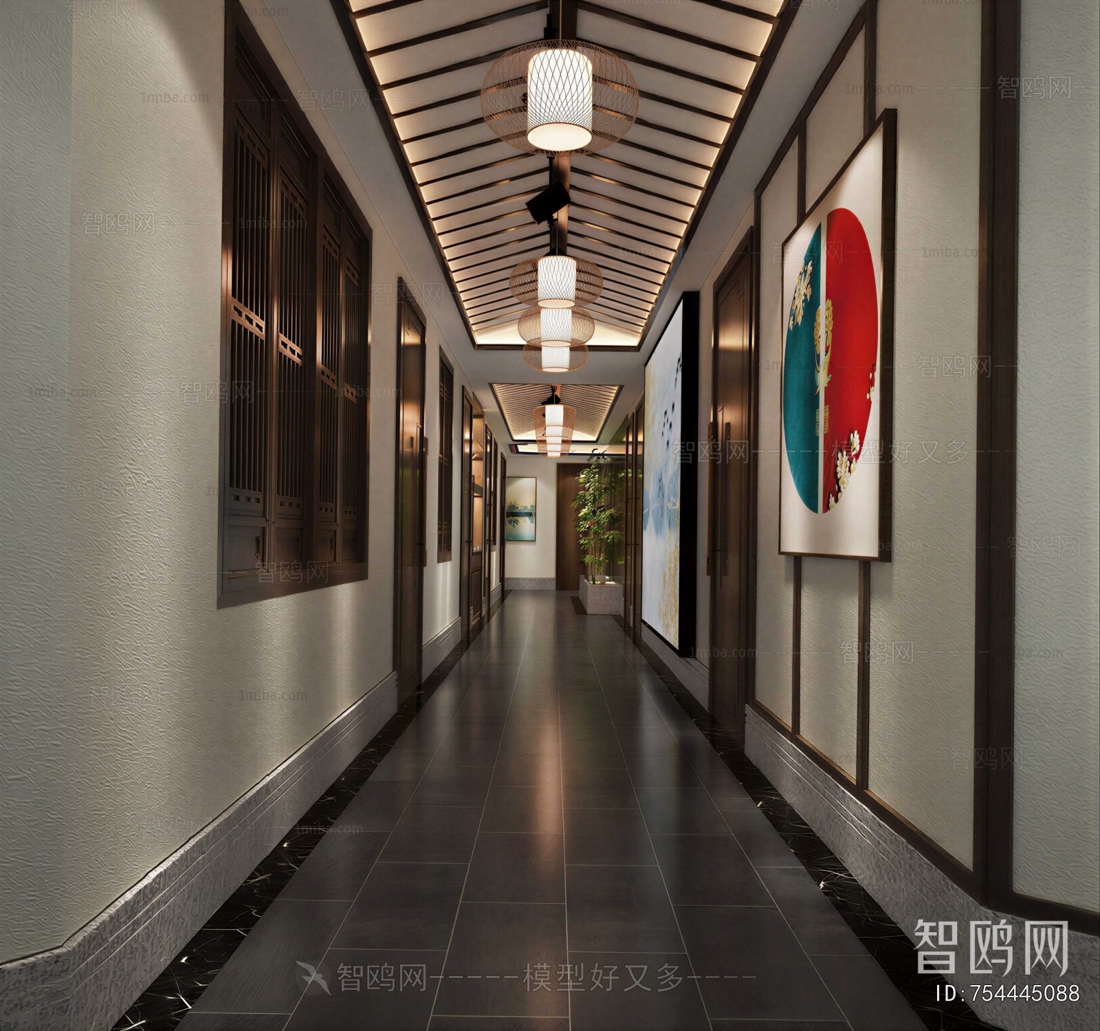 New Chinese Style Office Aisle