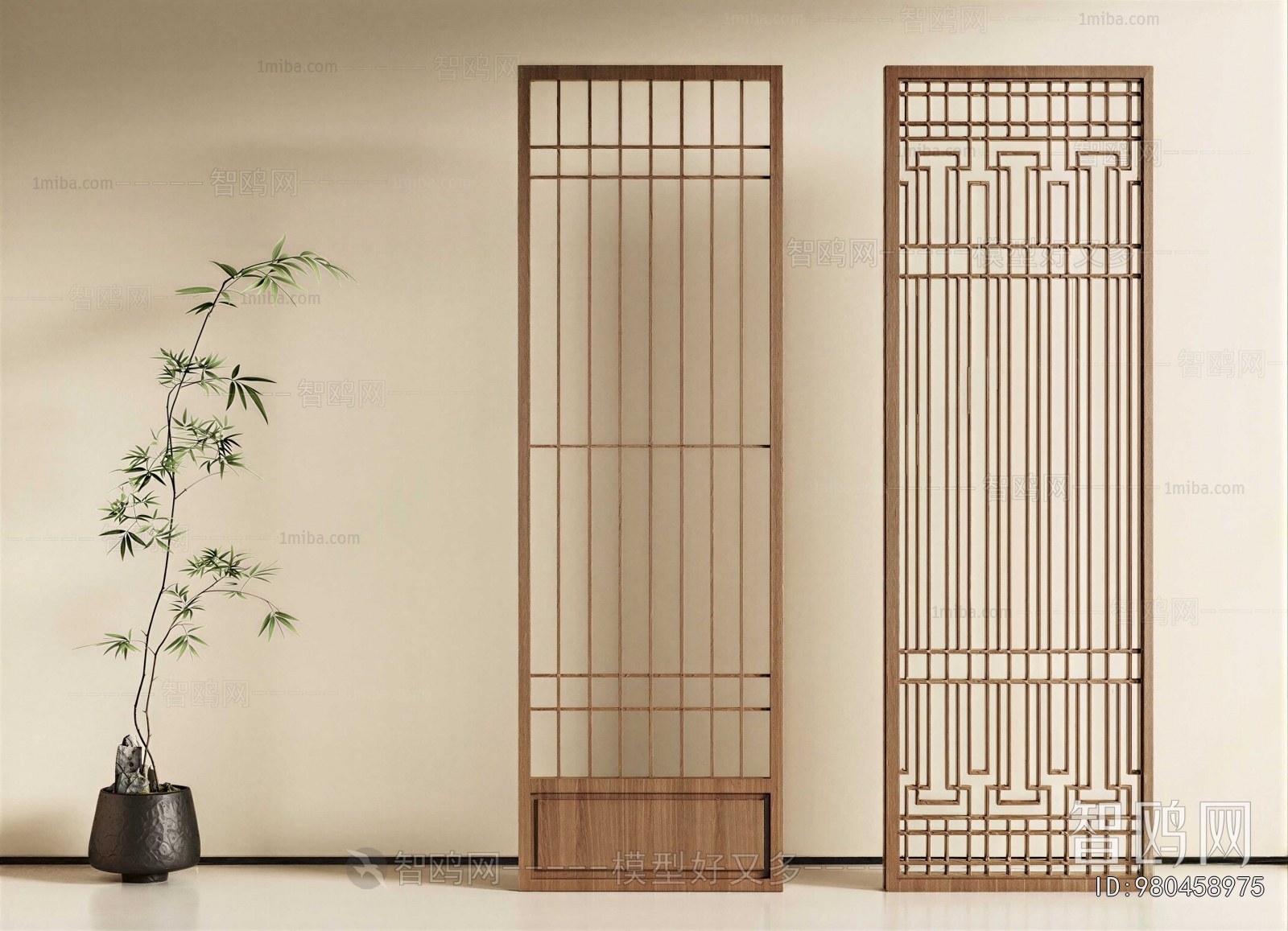 New Chinese Style Wooden Screen Partition