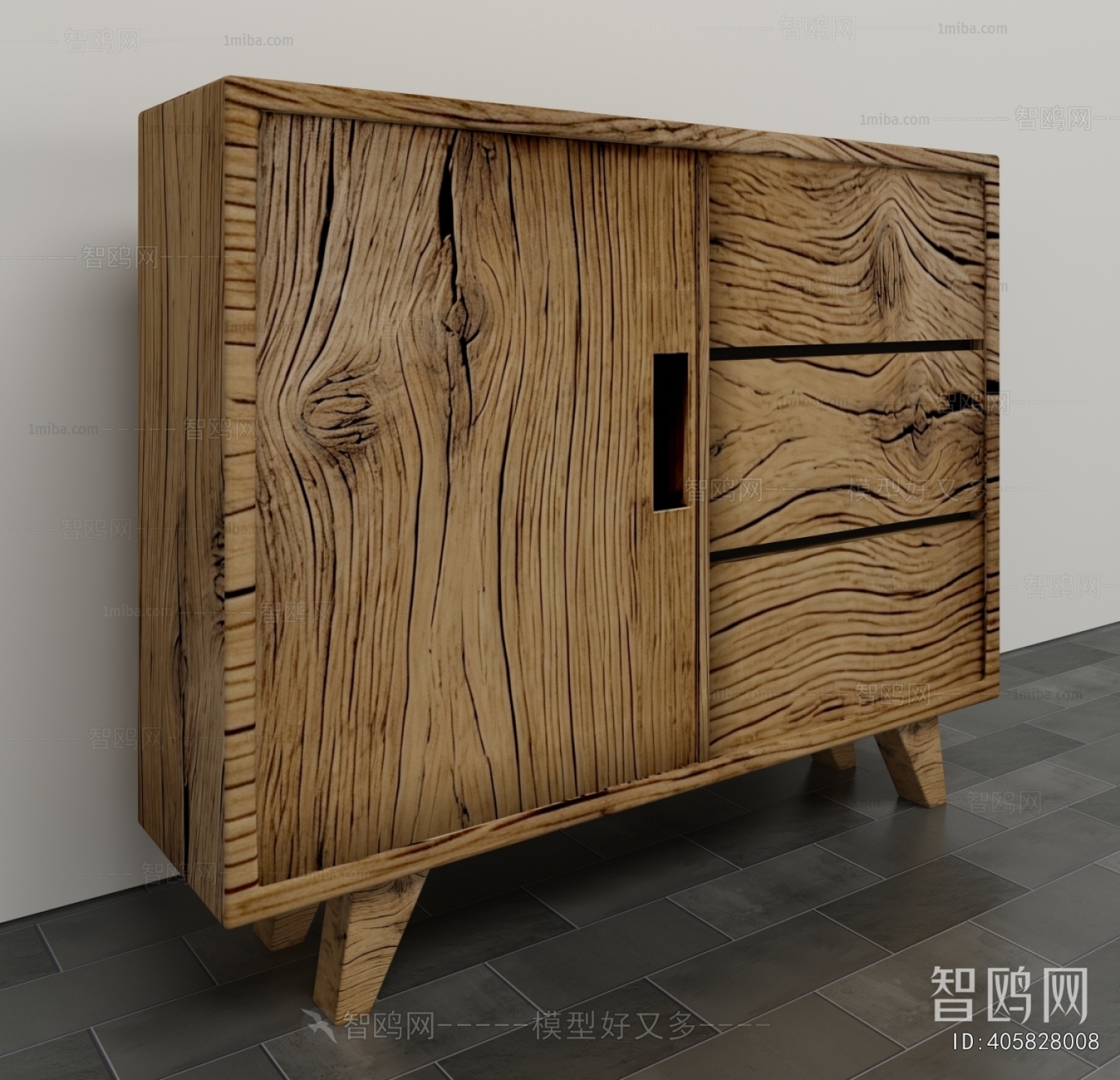 Wabi-sabi Style Side Cabinet