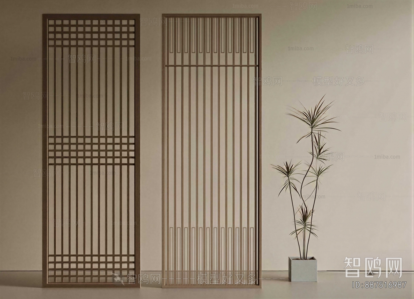 New Chinese Style Wooden Screen Partition