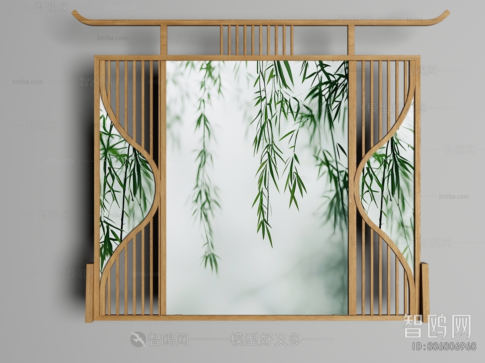 New Chinese Style Wooden Screen Partition