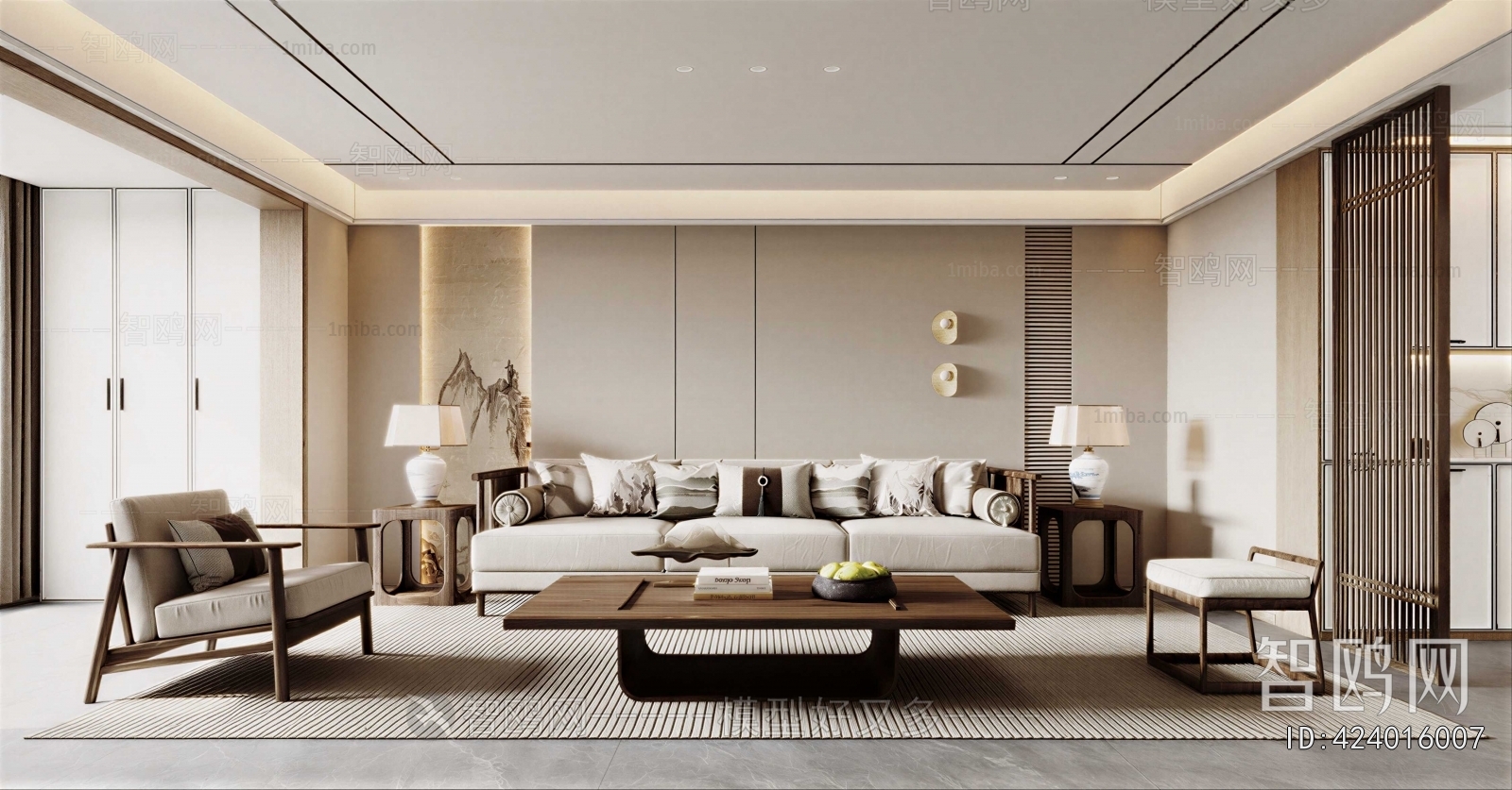 New Chinese Style A Living Room