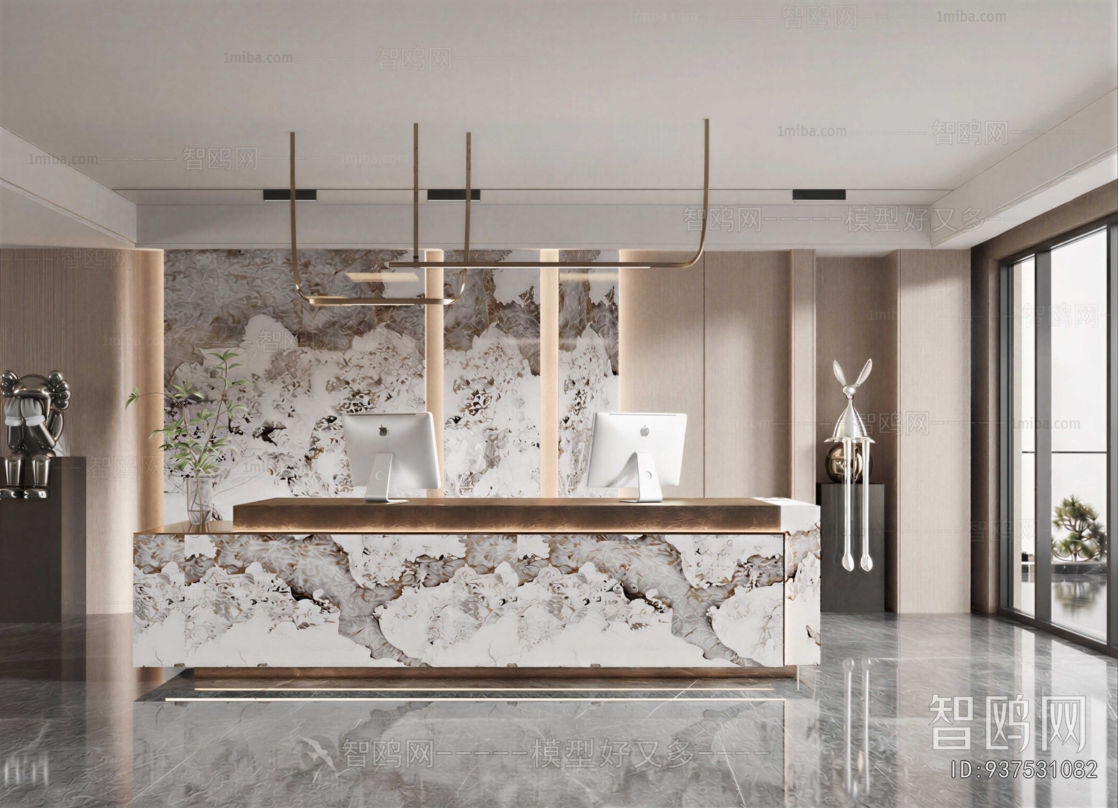 Modern Office Reception Desk
